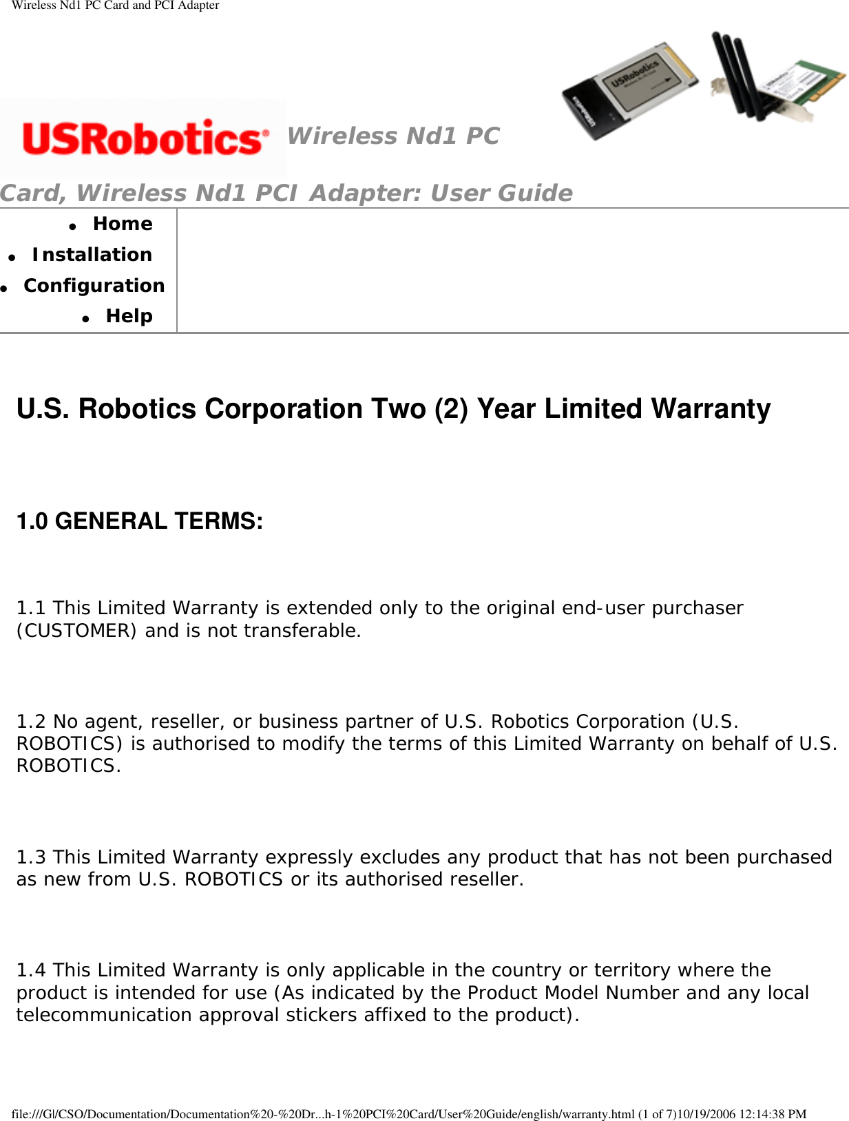 Page 52 of GemTek Technology P950622G USRobotics Wireless Nd1 PCI Adapter User Manual Wireless Nd1 PC Card and PCI Adapter