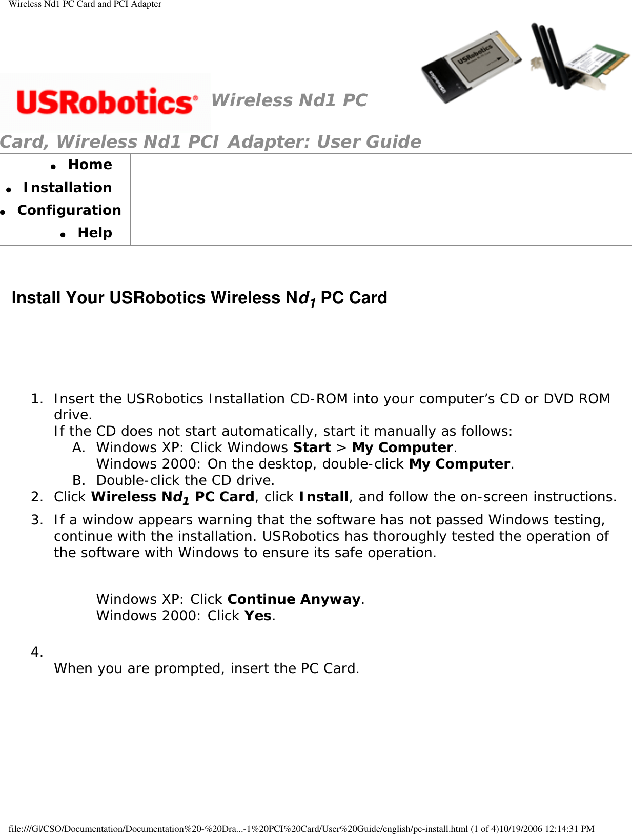 Page 9 of GemTek Technology P950622G USRobotics Wireless Nd1 PCI Adapter User Manual Wireless Nd1 PC Card and PCI Adapter