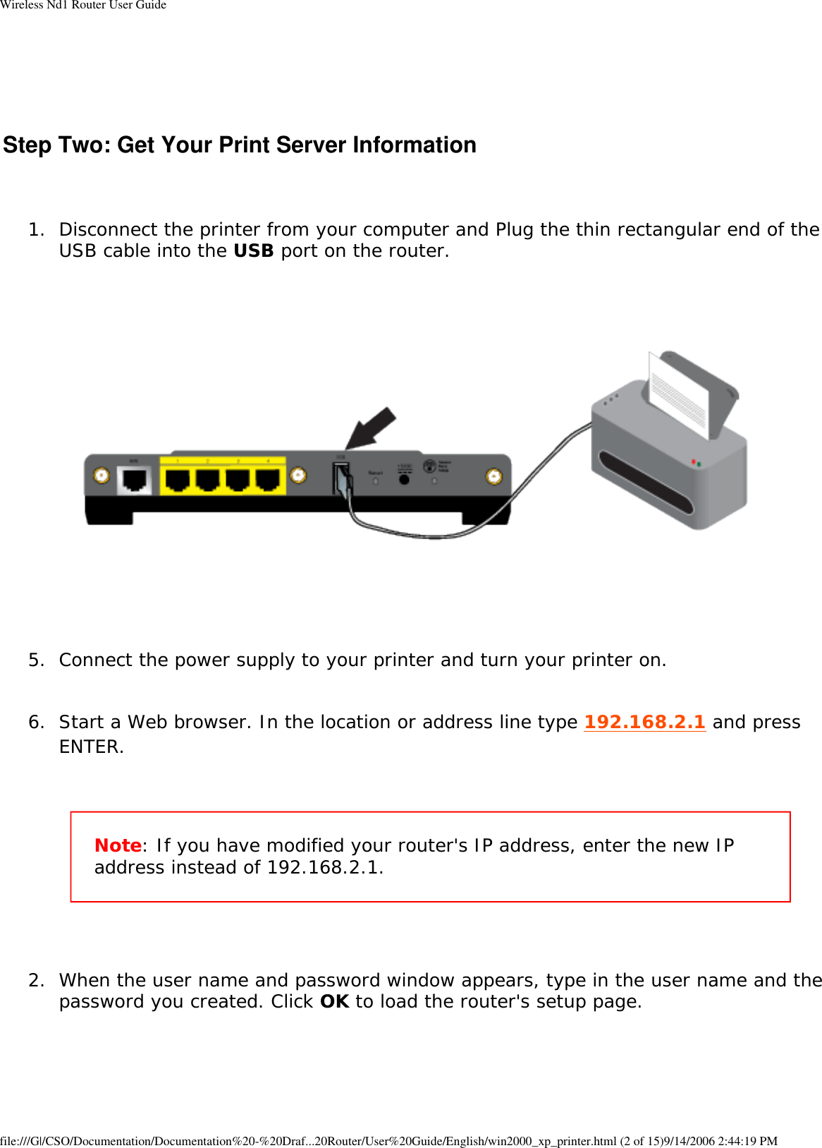 Page 21 of GemTek Technology R950630GN USRobotics Wireless Nd1 Router User Manual Wireless Nd1 Router User Guide