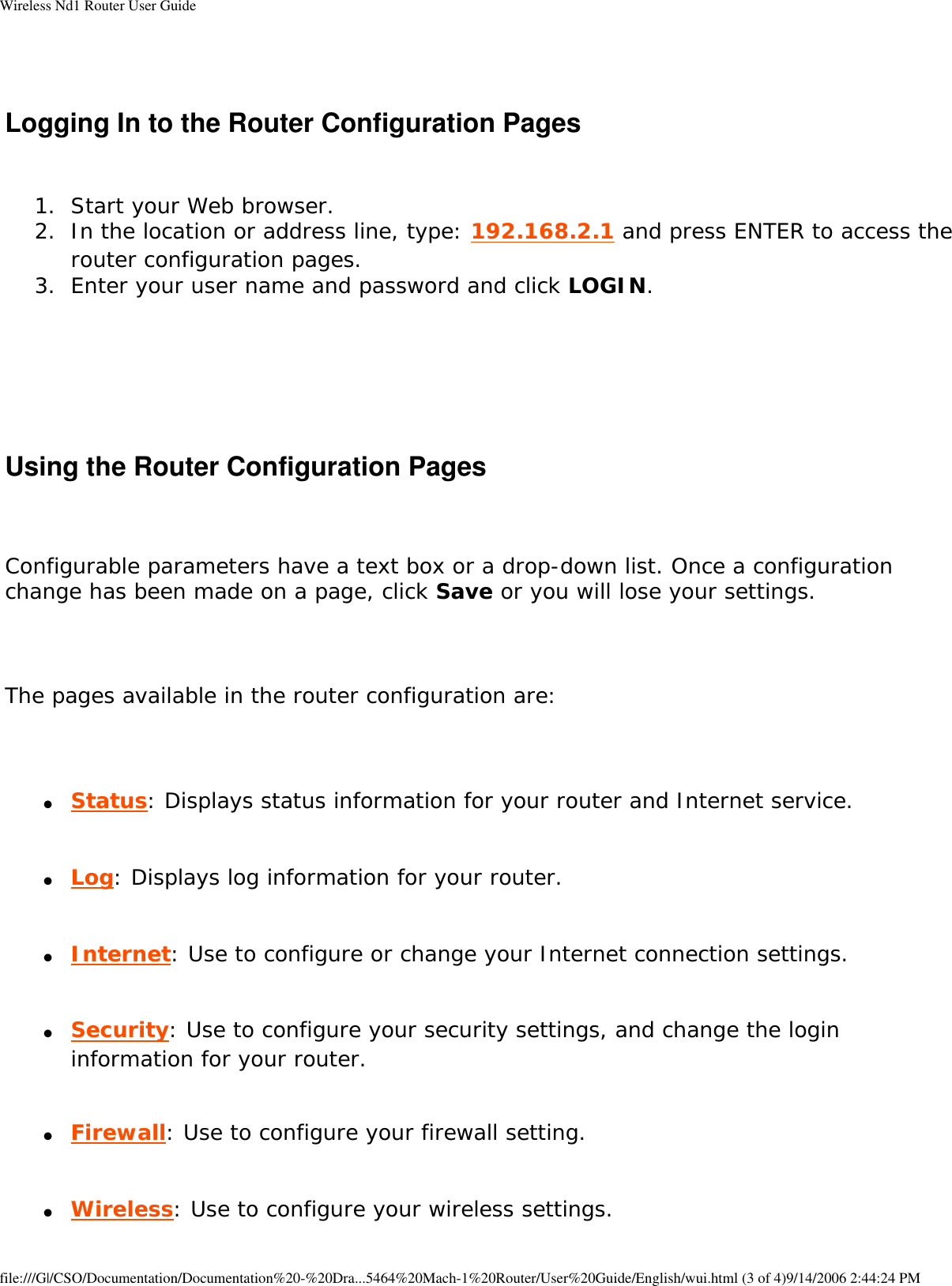 Page 72 of GemTek Technology R950630GN USRobotics Wireless Nd1 Router User Manual Wireless Nd1 Router User Guide