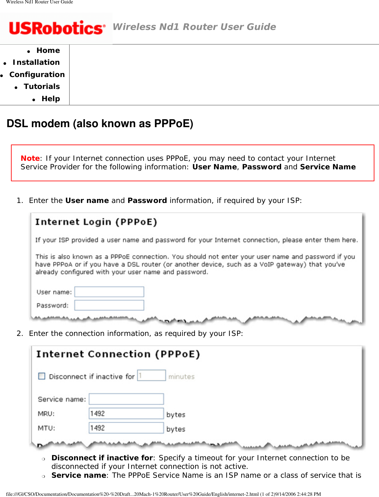 Page 14 of GemTek Technology R950630GN USRobotics Wireless Nd1 Router User Manual Wireless Nd1 Router User Guide