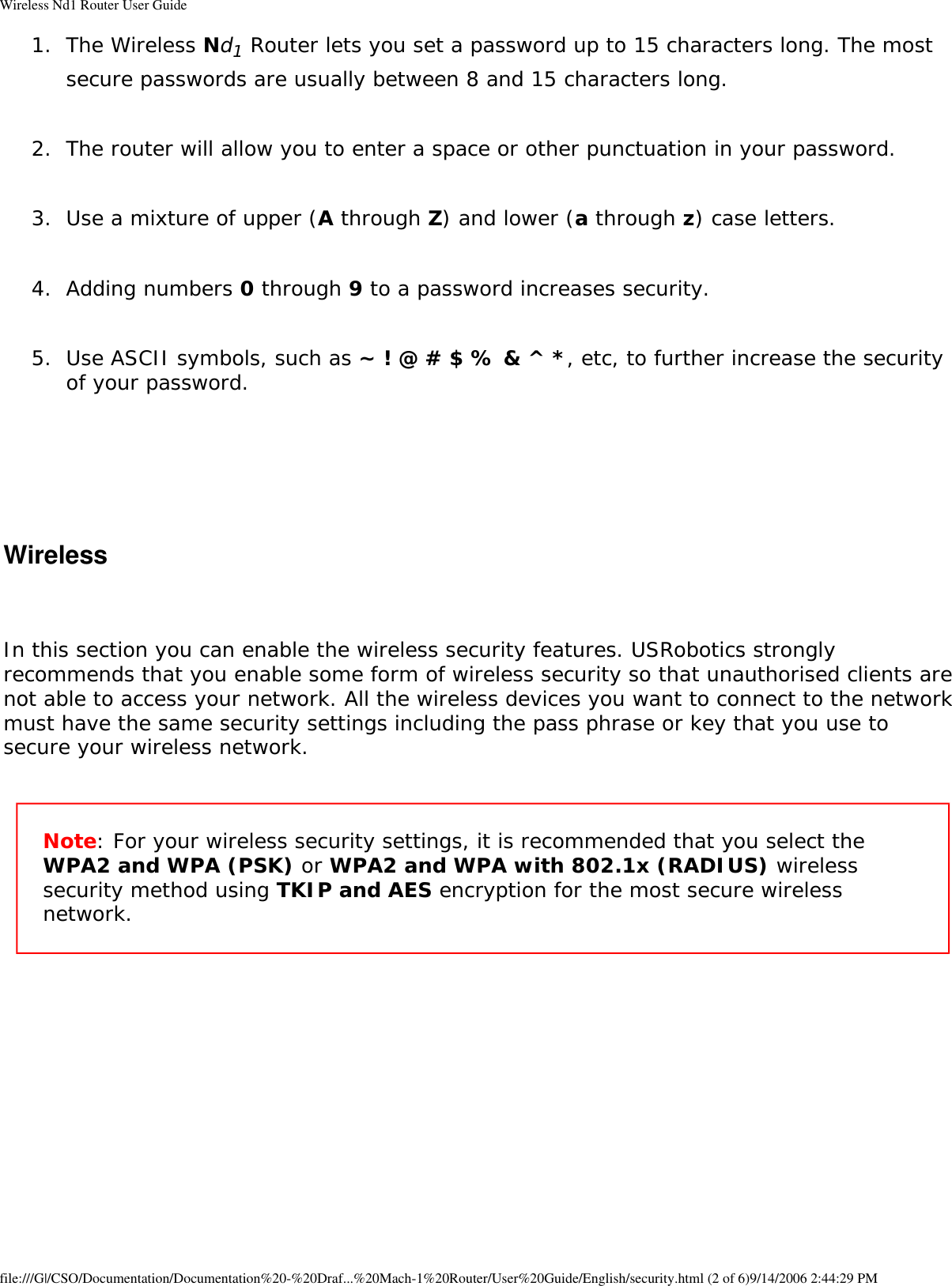 Page 17 of GemTek Technology R950630GN USRobotics Wireless Nd1 Router User Manual Wireless Nd1 Router User Guide