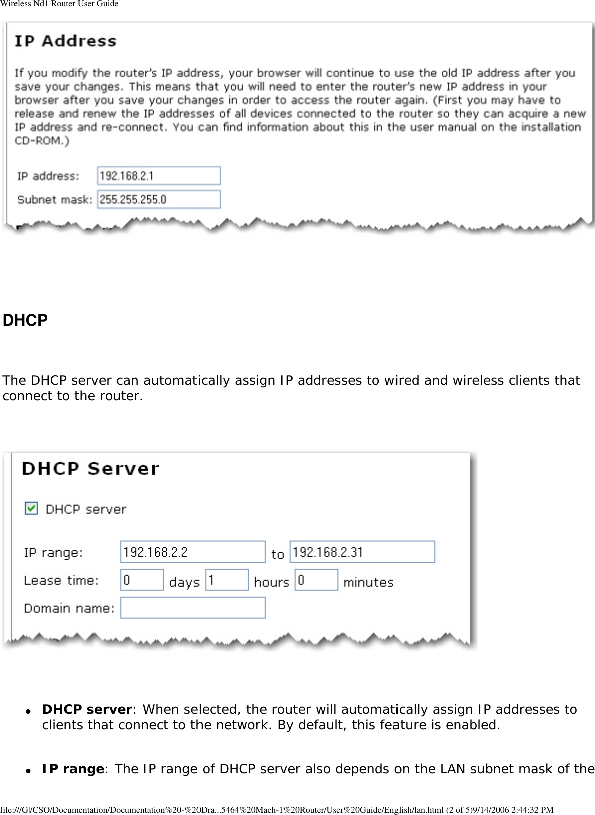 Page 44 of GemTek Technology R950630GN USRobotics Wireless Nd1 Router User Manual Wireless Nd1 Router User Guide