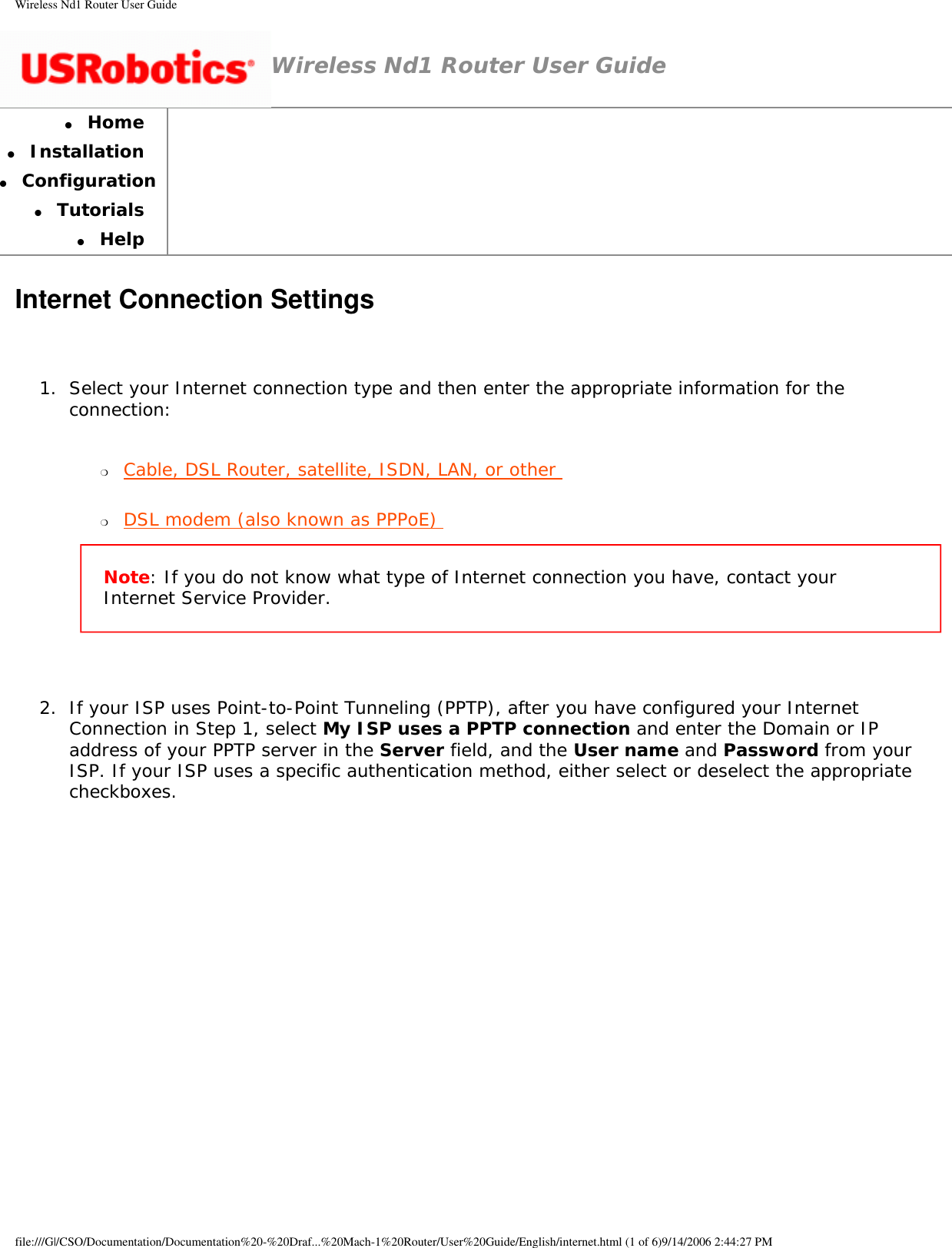 Page 6 of GemTek Technology R950630GN USRobotics Wireless Nd1 Router User Manual Wireless Nd1 Router User Guide