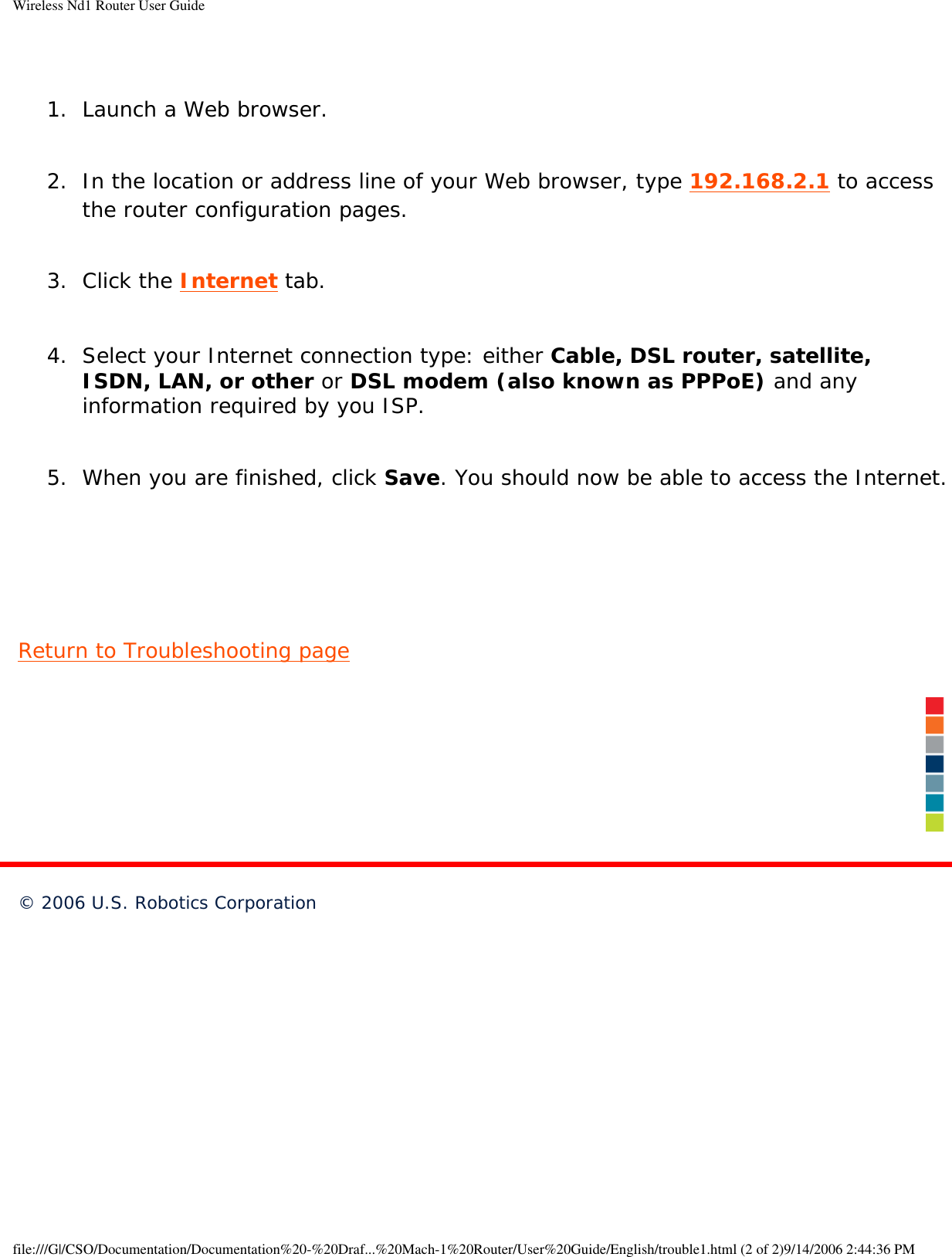 Page 68 of GemTek Technology R950630GN USRobotics Wireless Nd1 Router User Manual Wireless Nd1 Router User Guide