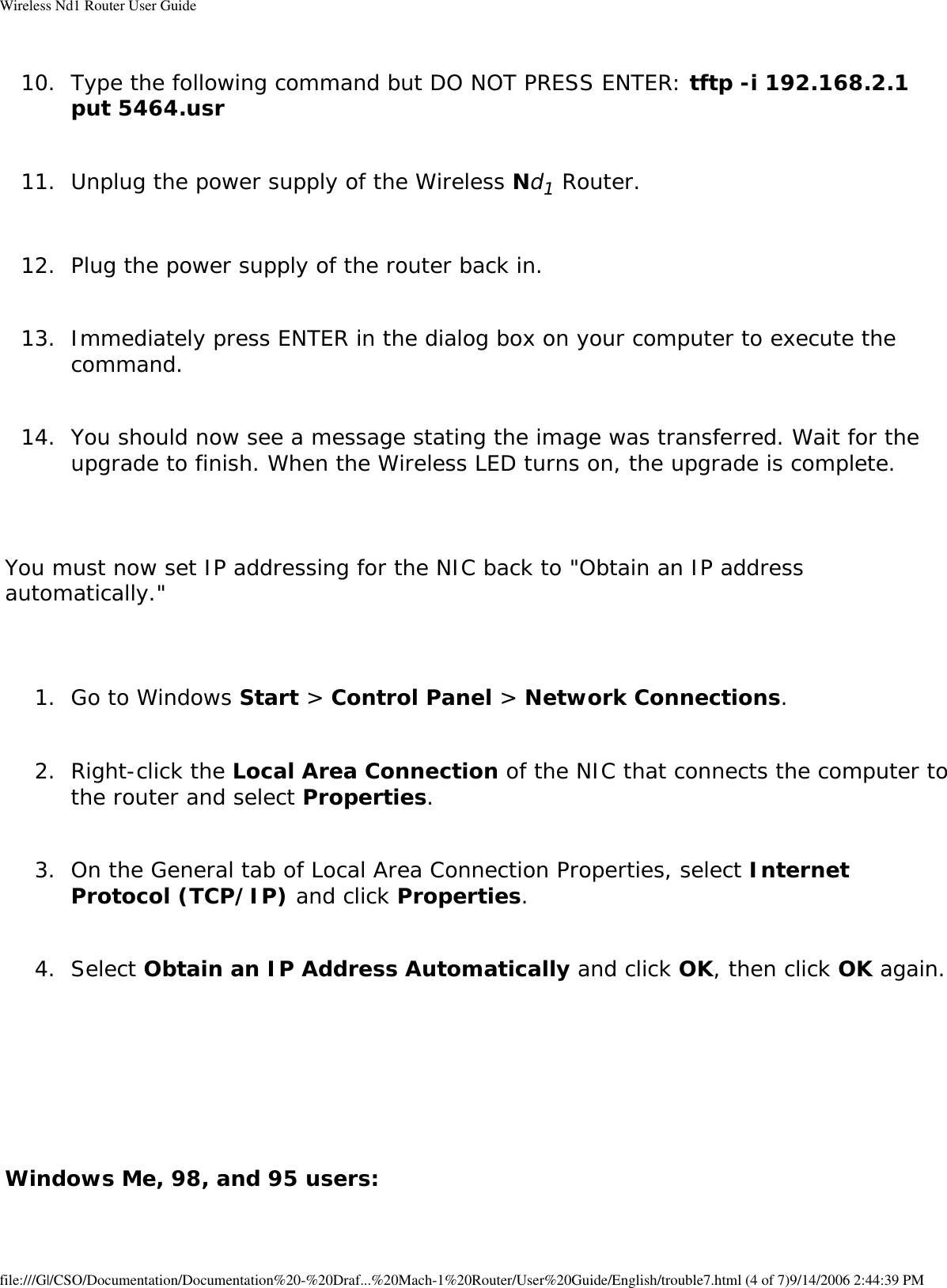 Page 13 of GemTek Technology R950630GN USRobotics Wireless Nd1 Router User Manual Wireless Nd1 Router User Guide