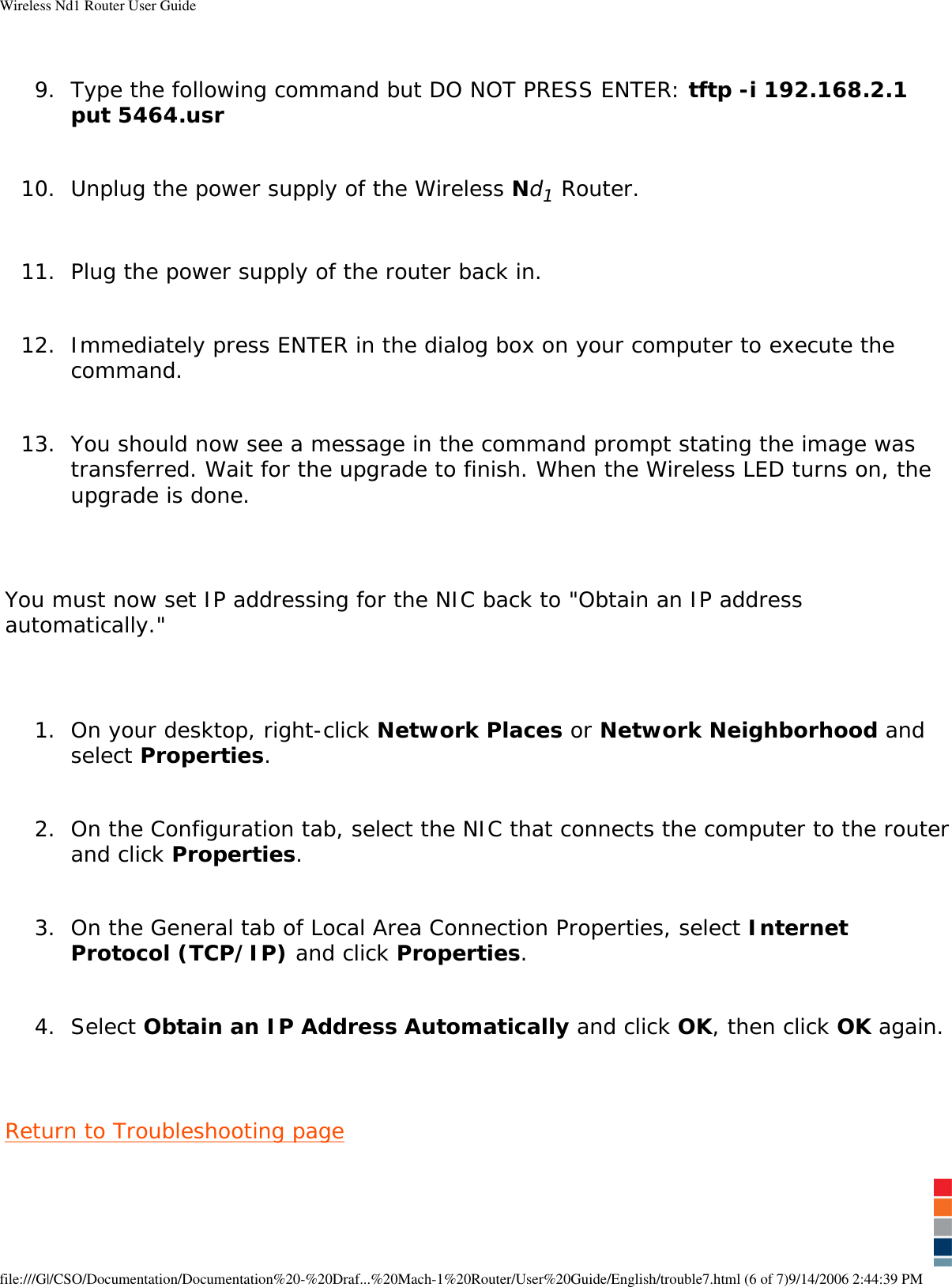 Page 15 of GemTek Technology R950630GN USRobotics Wireless Nd1 Router User Manual Wireless Nd1 Router User Guide