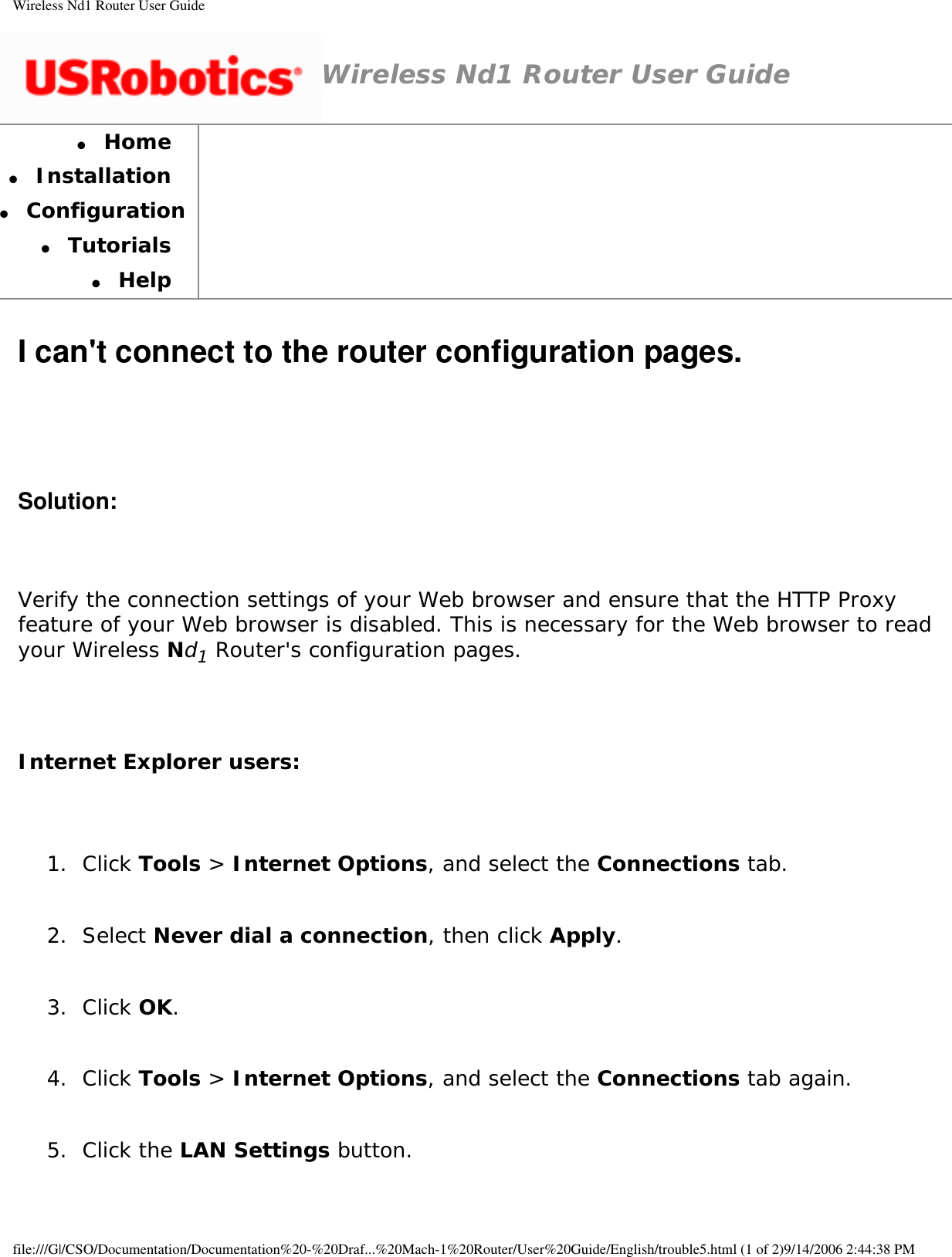 Page 7 of GemTek Technology R950630GN USRobotics Wireless Nd1 Router User Manual Wireless Nd1 Router User Guide