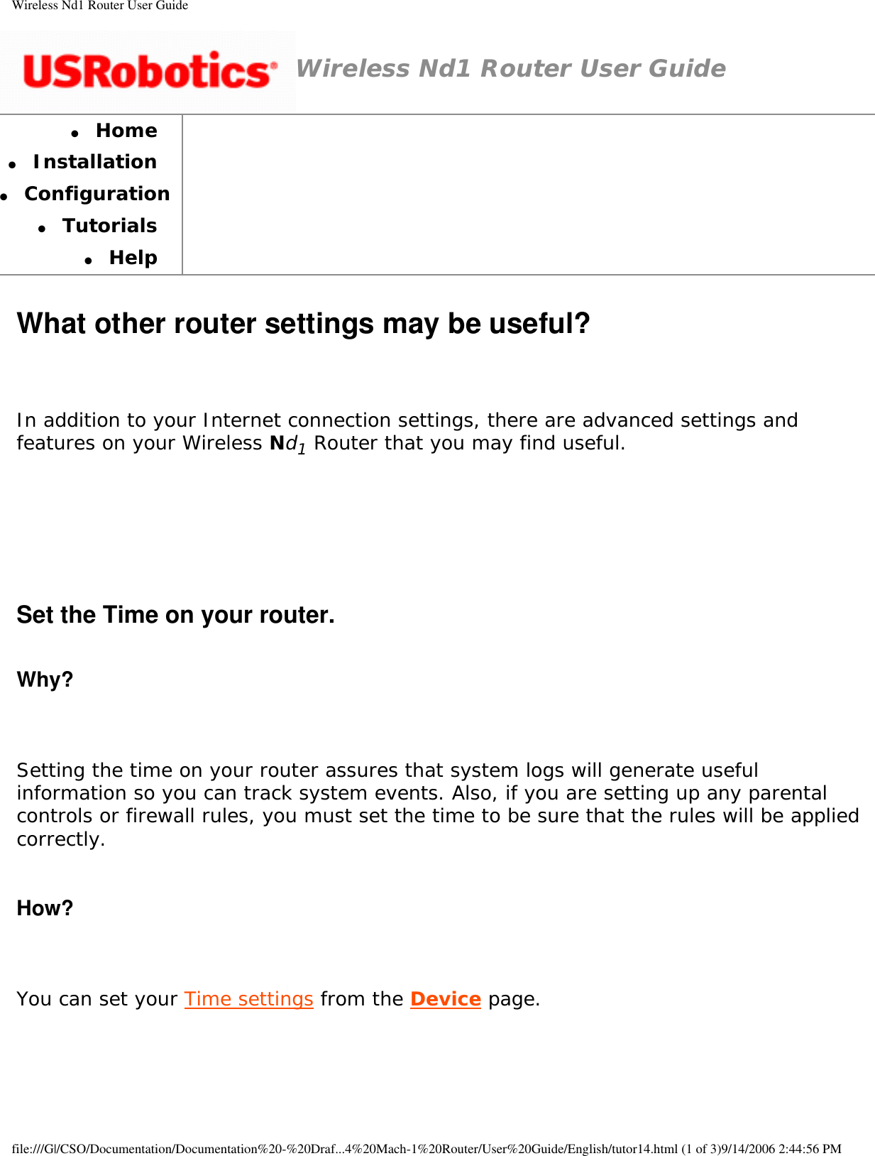 Page 33 of GemTek Technology R950630GN USRobotics Wireless Nd1 Router User Manual Wireless Nd1 Router User Guide