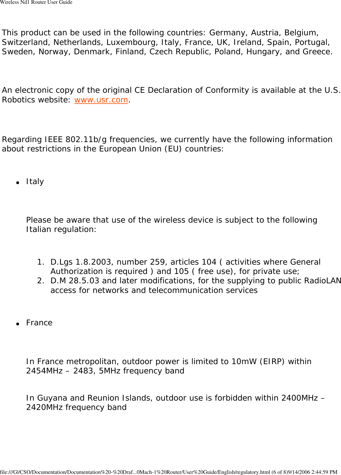 Page 52 of GemTek Technology R950630GN USRobotics Wireless Nd1 Router User Manual Wireless Nd1 Router User Guide