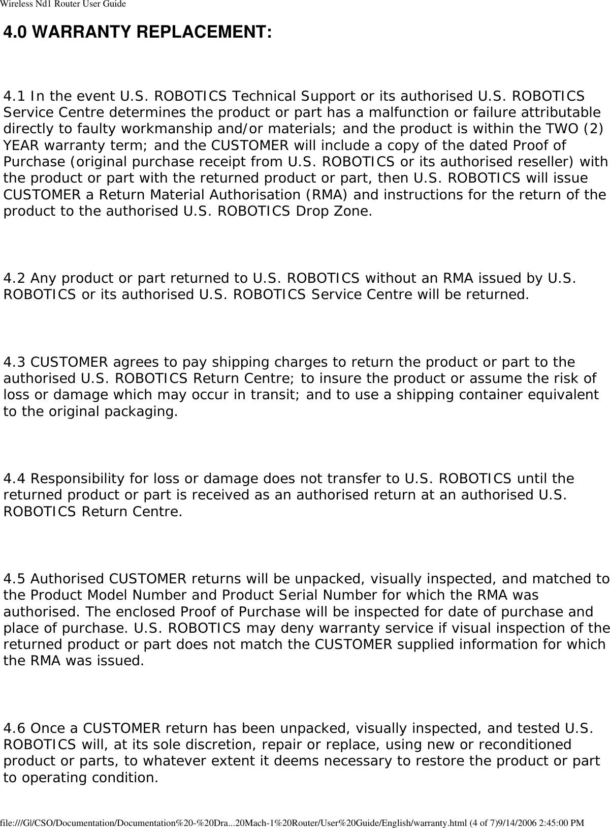 Page 60 of GemTek Technology R950630GN USRobotics Wireless Nd1 Router User Manual Wireless Nd1 Router User Guide