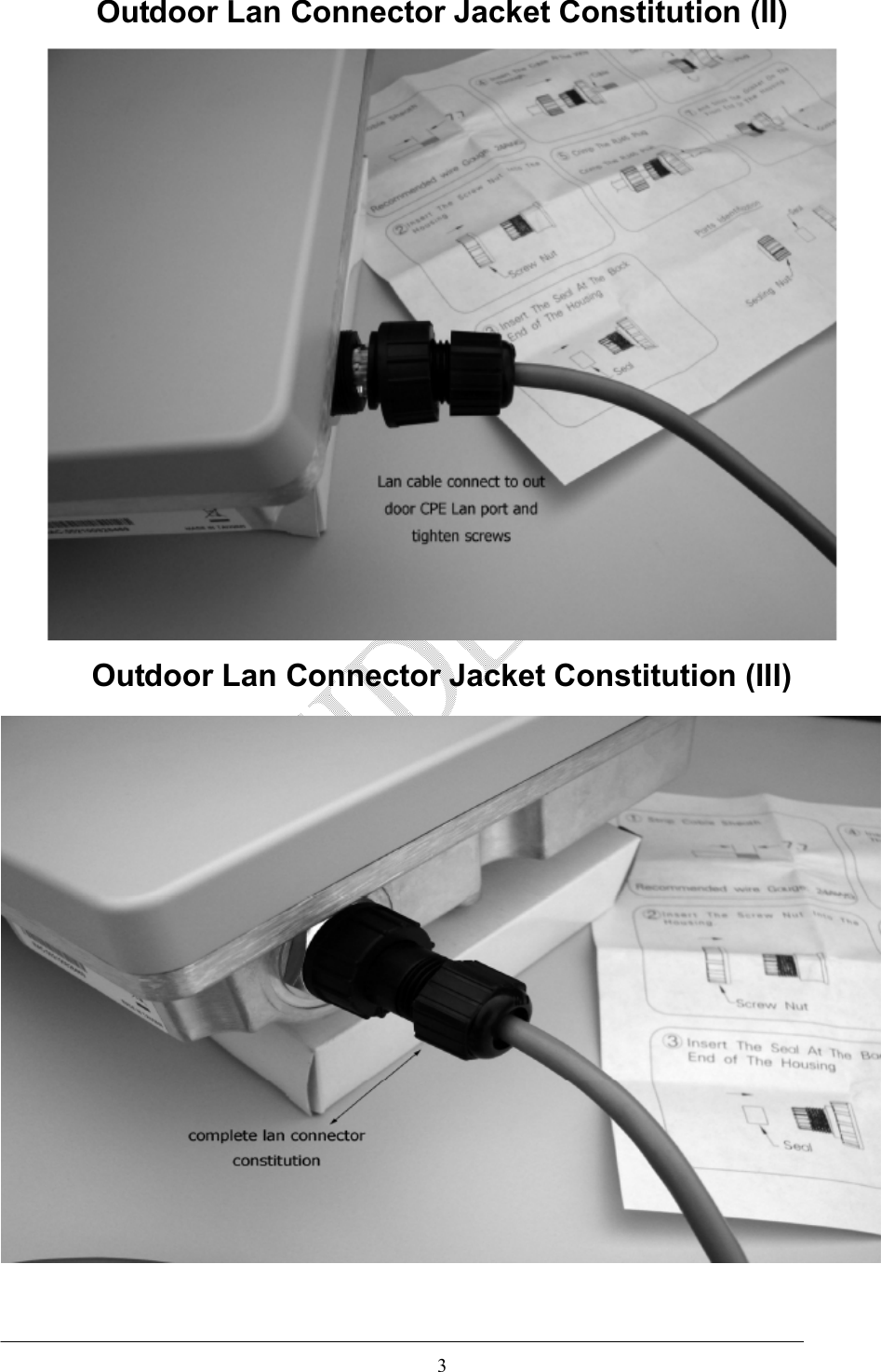   3 Outdoor Lan Connector Jacket Constitution (II)  Outdoor Lan Connector Jacket Constitution (III)   