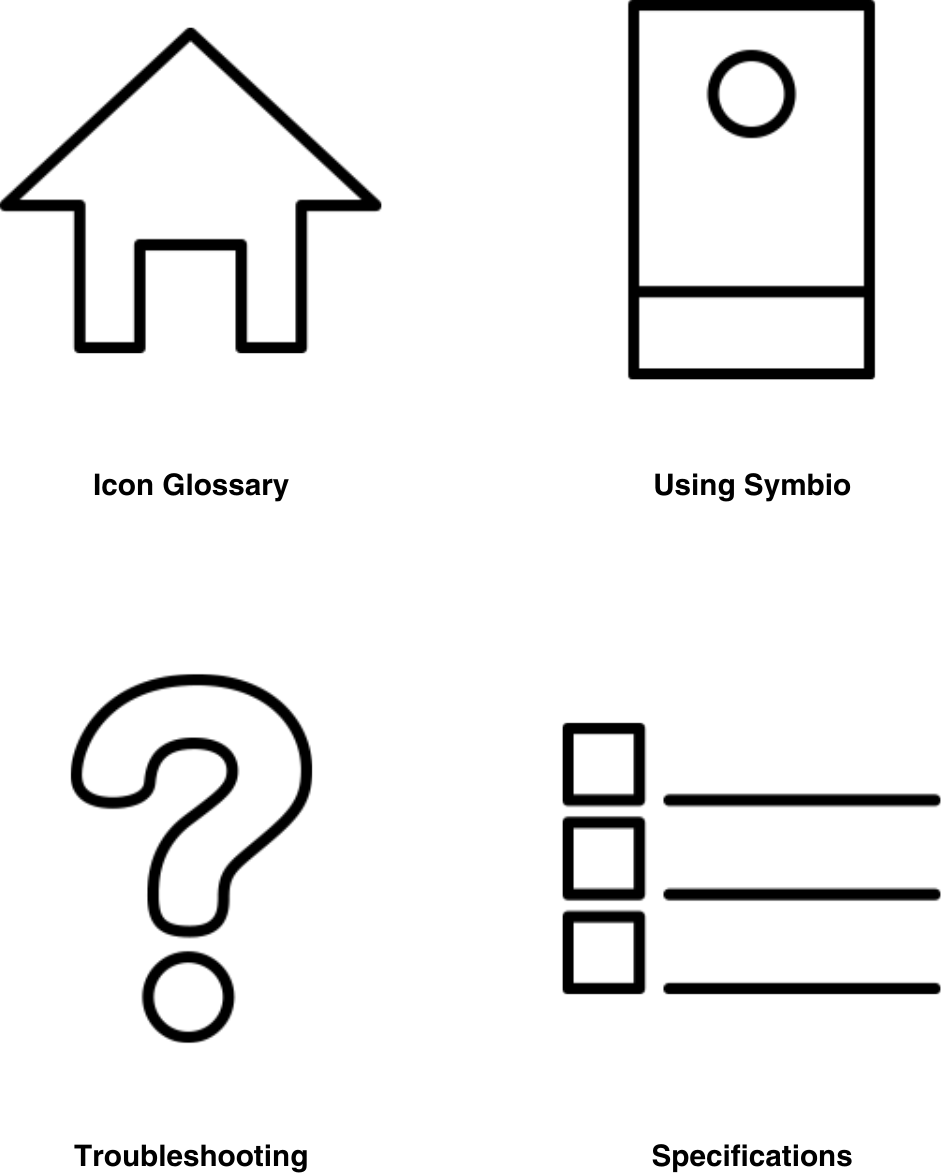 Icon Glossary Using SymbioTroubleshooting Specifications