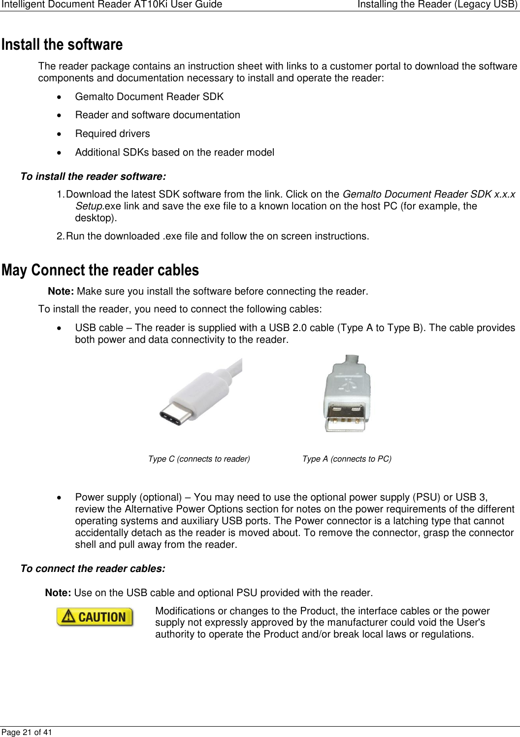Page 21 of Gemalto PR01523 ation Scanner User Manual