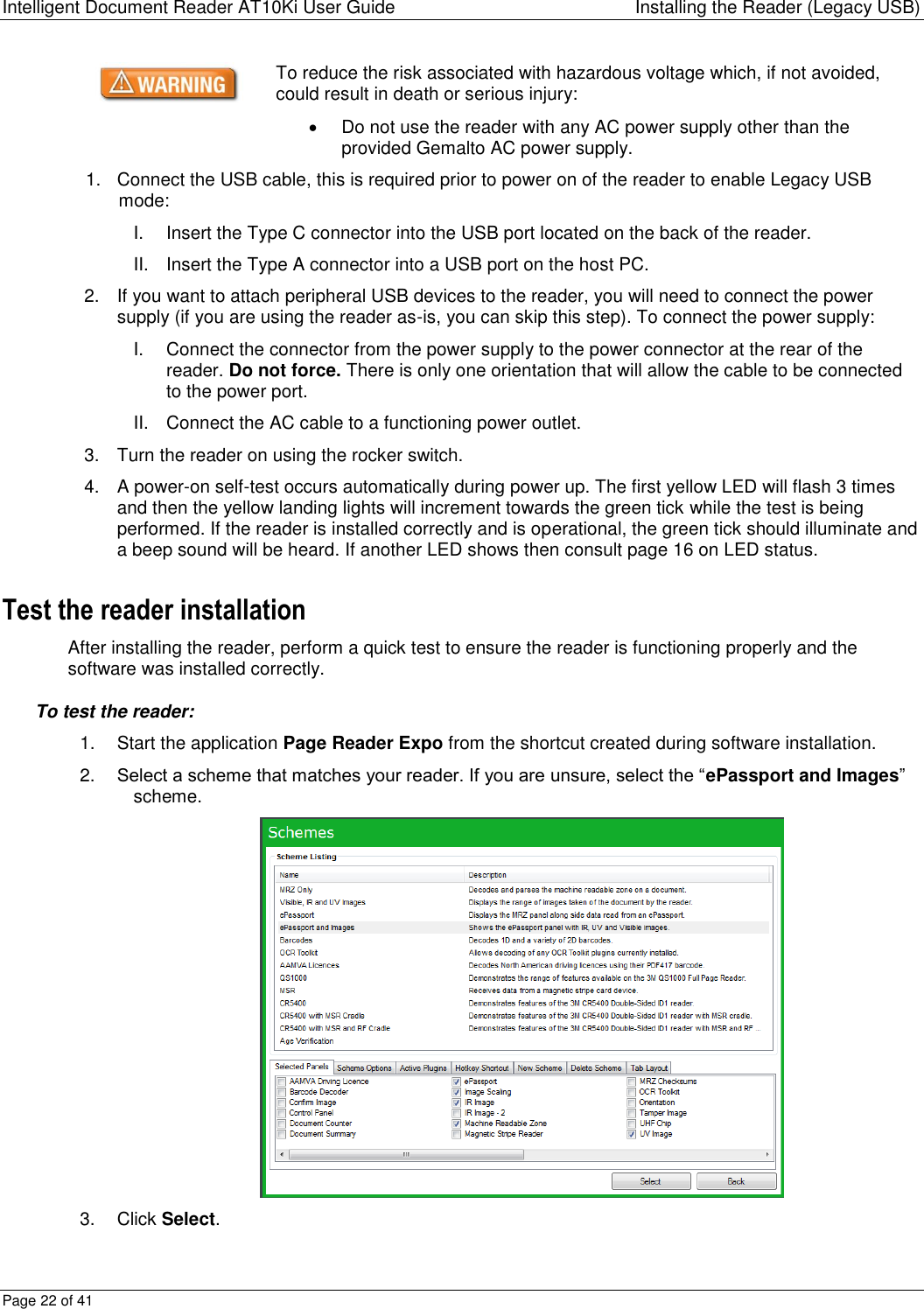 Page 22 of Gemalto PR01523 ation Scanner User Manual