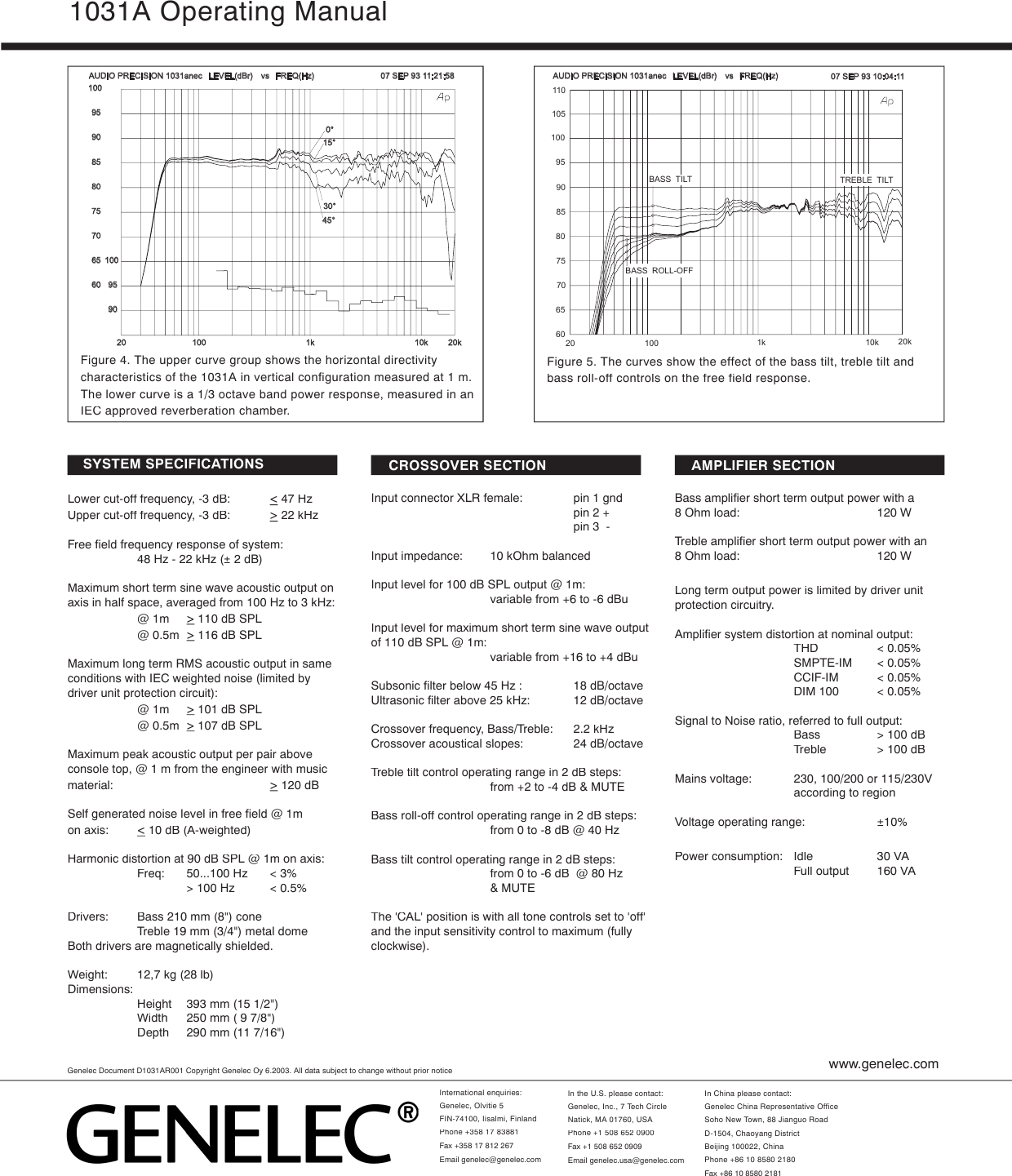 Page 4 of 4 - Genelec Genelec-1031A-Users-Manual-  Genelec-1031a-users-manual