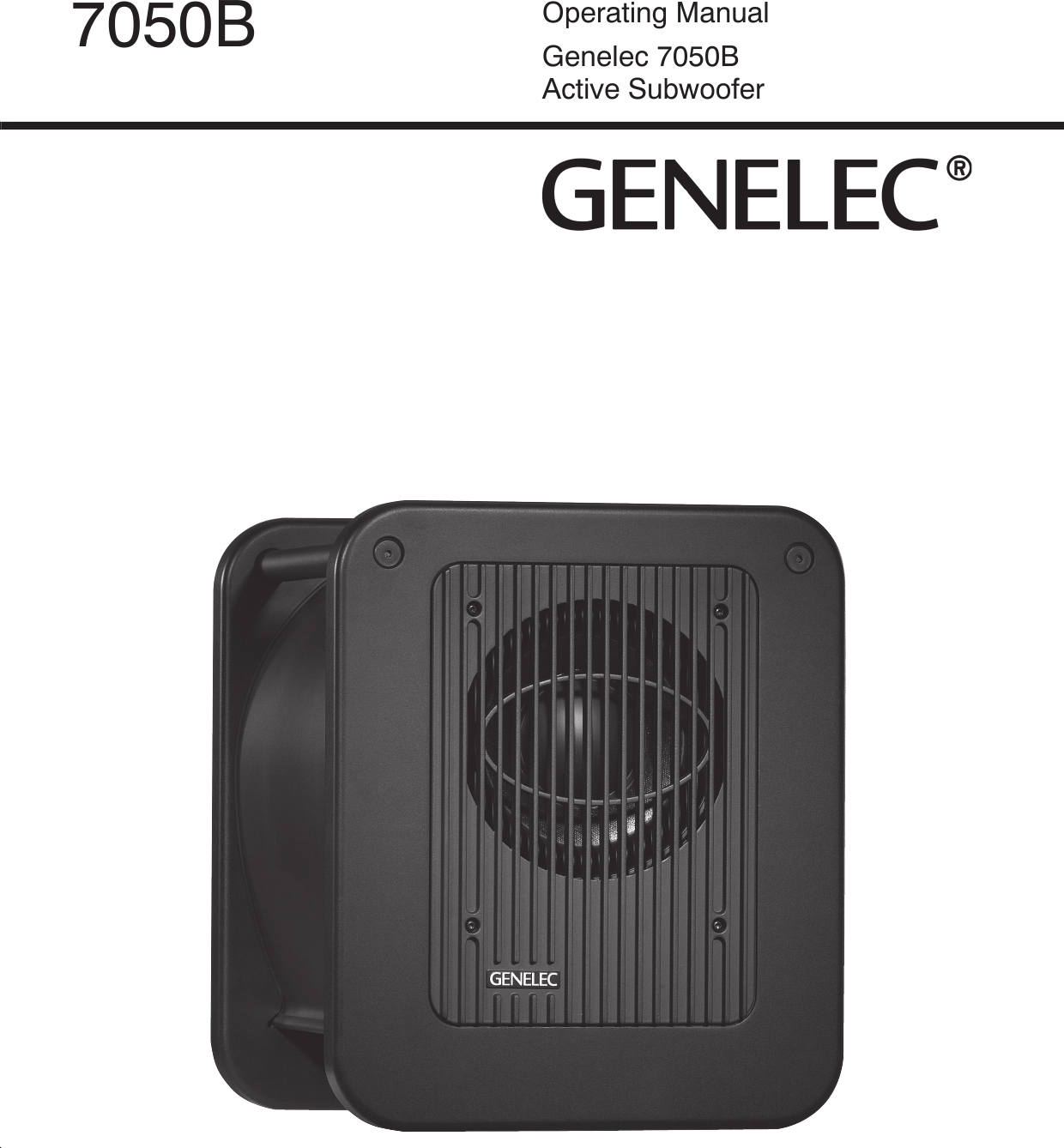 Page 1 of 6 - Genelec Genelec-7050B-Users-Manual- 7050B Op-man Genelec-7050b-users-manual