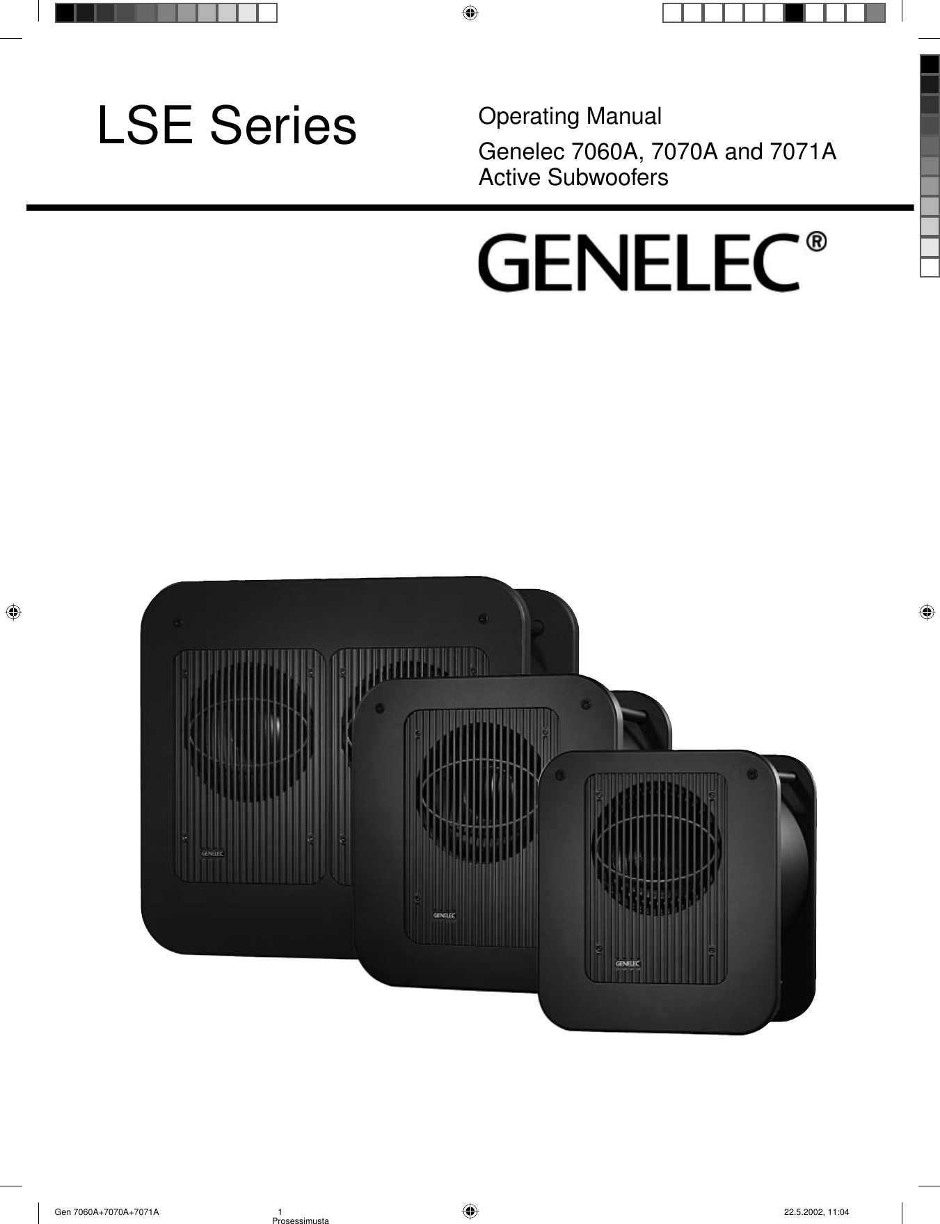 Page 1 of 8 - Genelec Genelec-7060A-Users-Manual- Gen 7060A+7070A+7071A  Genelec-7060a-users-manual