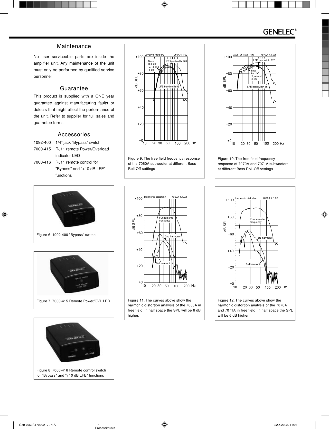 Page 7 of 8 - Genelec Genelec-7060A-Users-Manual- Gen 7060A+7070A+7071A  Genelec-7060a-users-manual