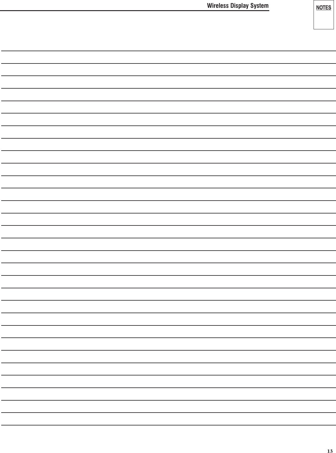   13Wireless Display System  13