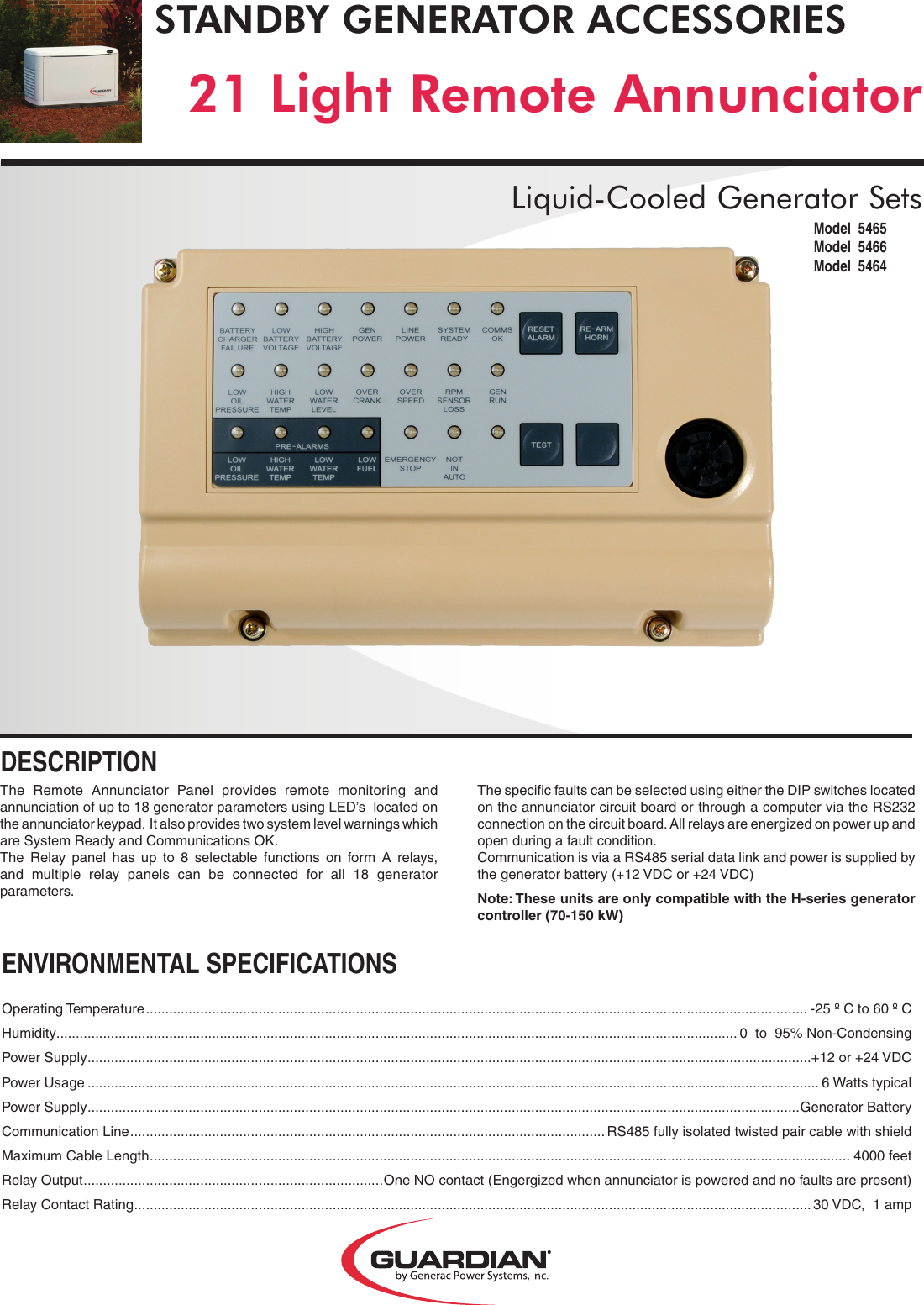Generac Power Systems 5464 Users Manual