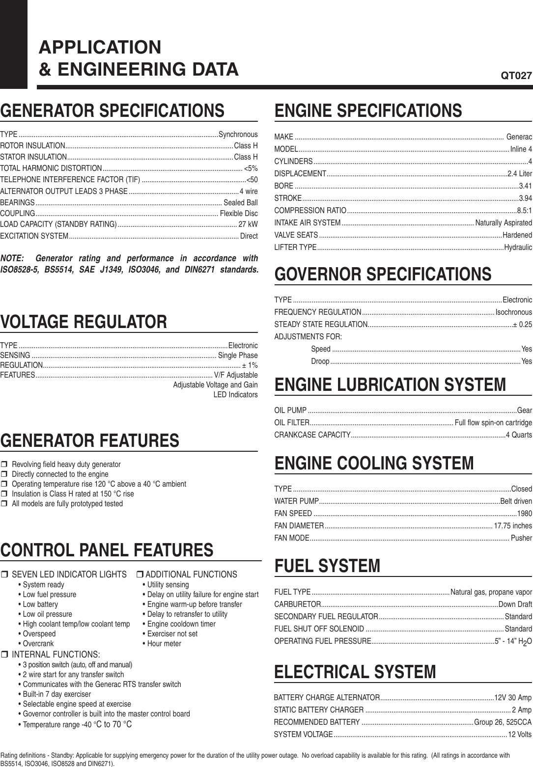 Page 2 of 4 - Generac-Power-Systems Generac-Power-Systems-Generac-Liquid-Cooled-Gas-Engine-Generator-Sets-Qt027-Users-Manual-  Generac-power-systems-generac-liquid-cooled-gas-engine-generator-sets-qt027-users-manual