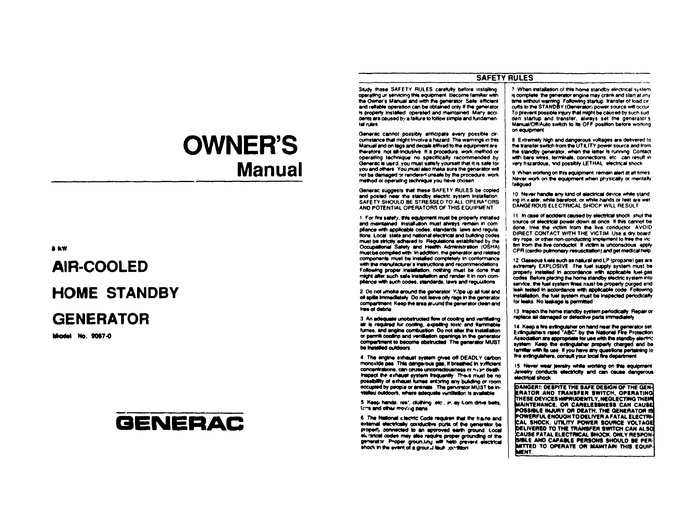 generac generator manual