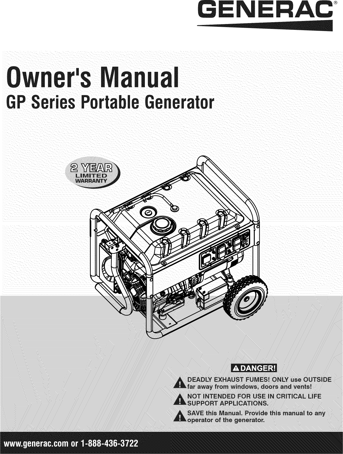 Generac GP6500E 5941 1 User Manual GENERATOR Manuals And Guides 1211476L