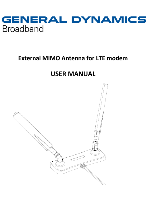      External MIMO Antenna for LTE modem USER MANUAL       
