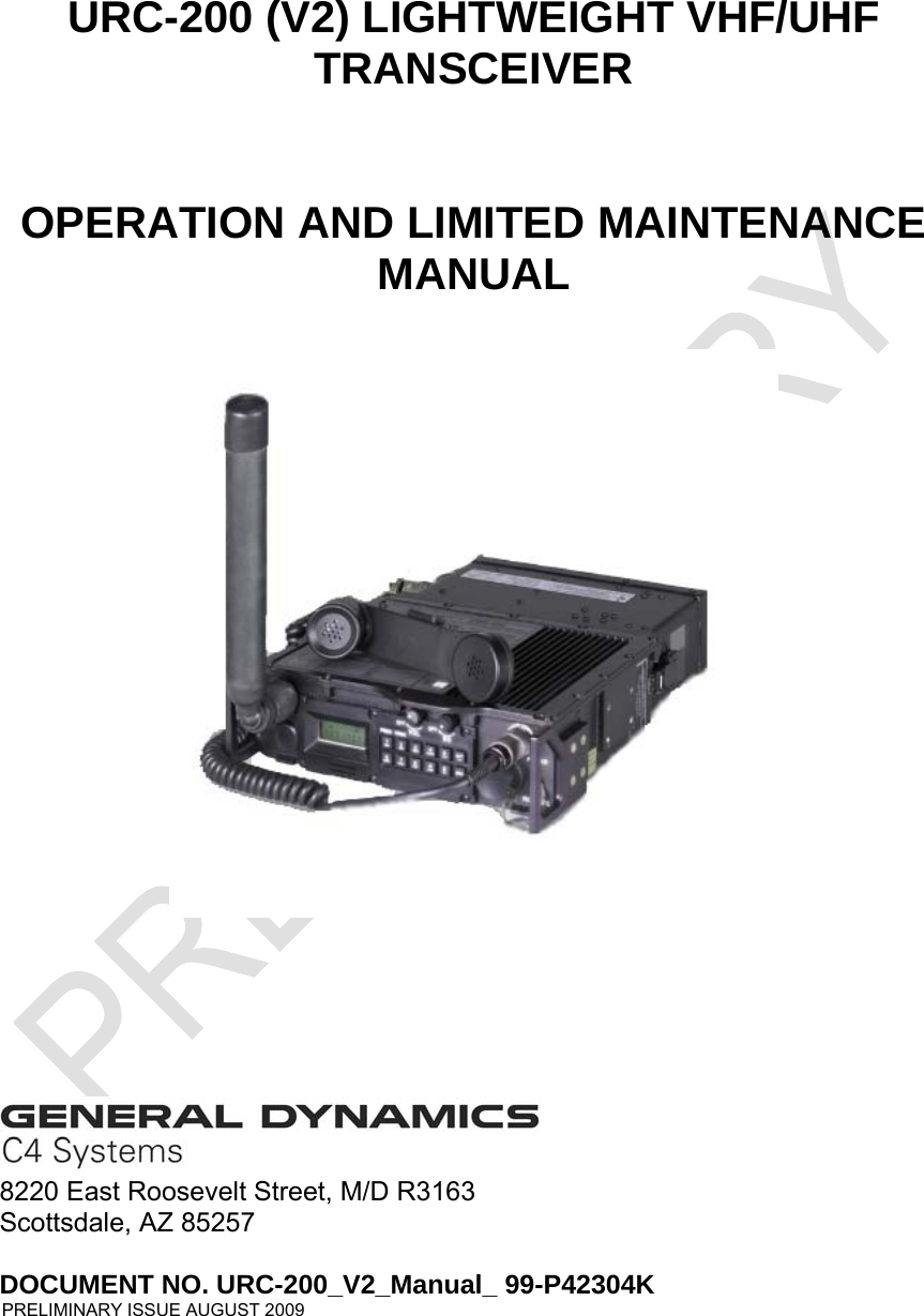 AN/URC-35B Technical  Manual Operating & Service 