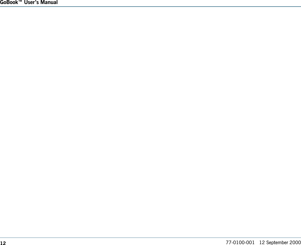 12 77-0100-001   12 September 2000GoBook Users Manual