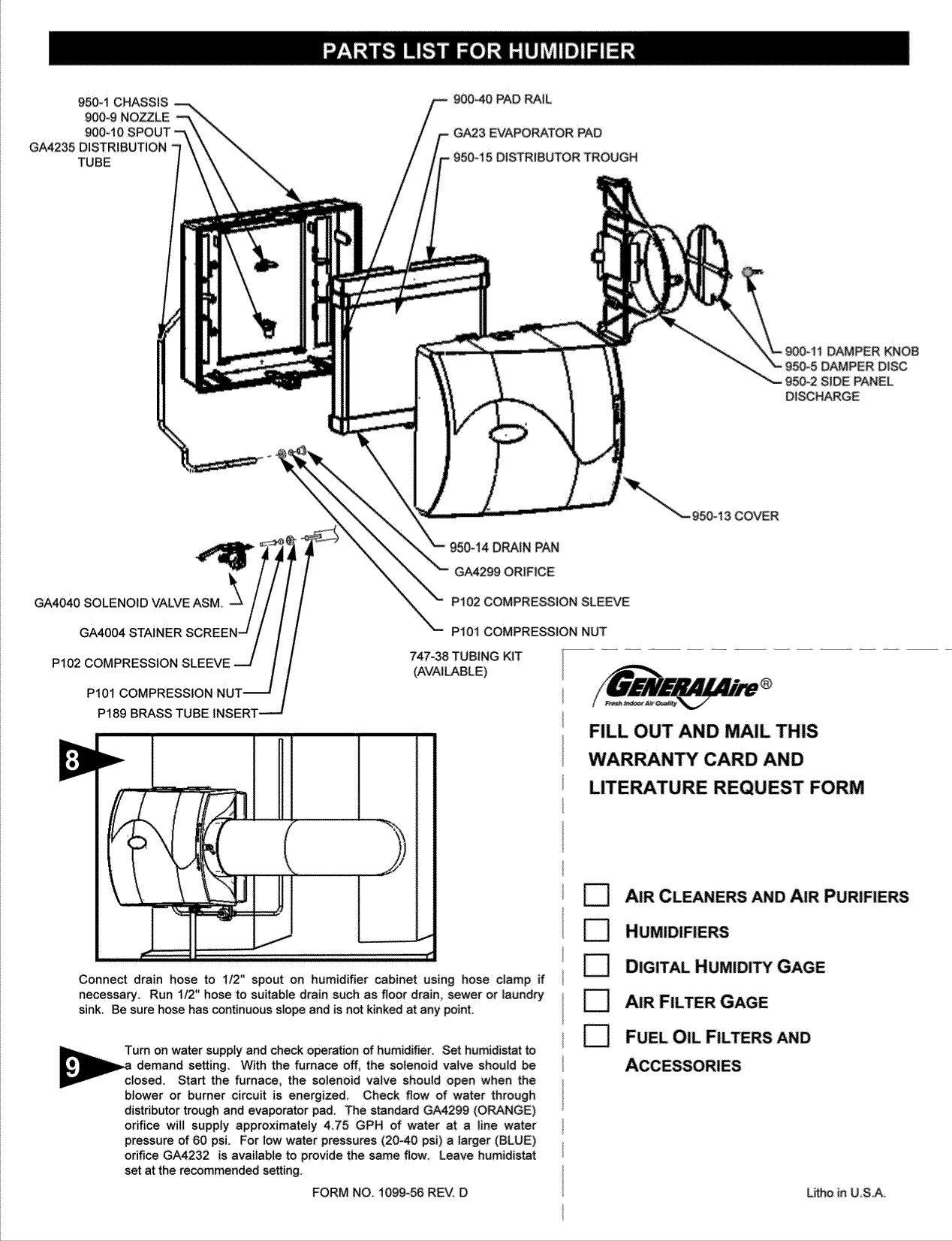 Page 3 of 8 - Generalaire 1099LHS User Manual  HUMIDIFIER - Manuals And Guides L1002568