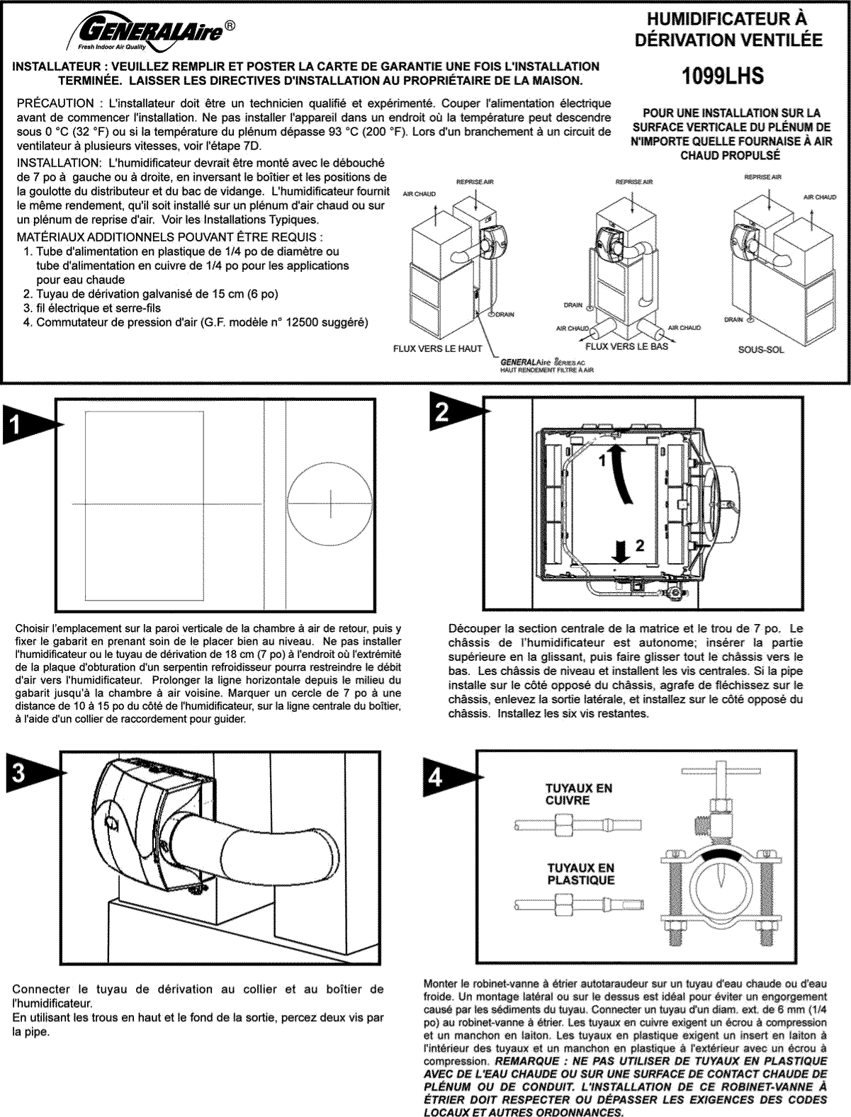 Page 5 of 8 - Generalaire 1099LHS User Manual  HUMIDIFIER - Manuals And Guides L1002568