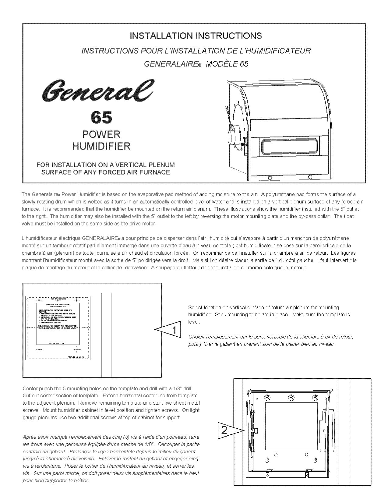 Page 1 of 4 - Generalaire GENERAL 65 User Manual  HUMIDIFIER - Manuals And Guides L1002566