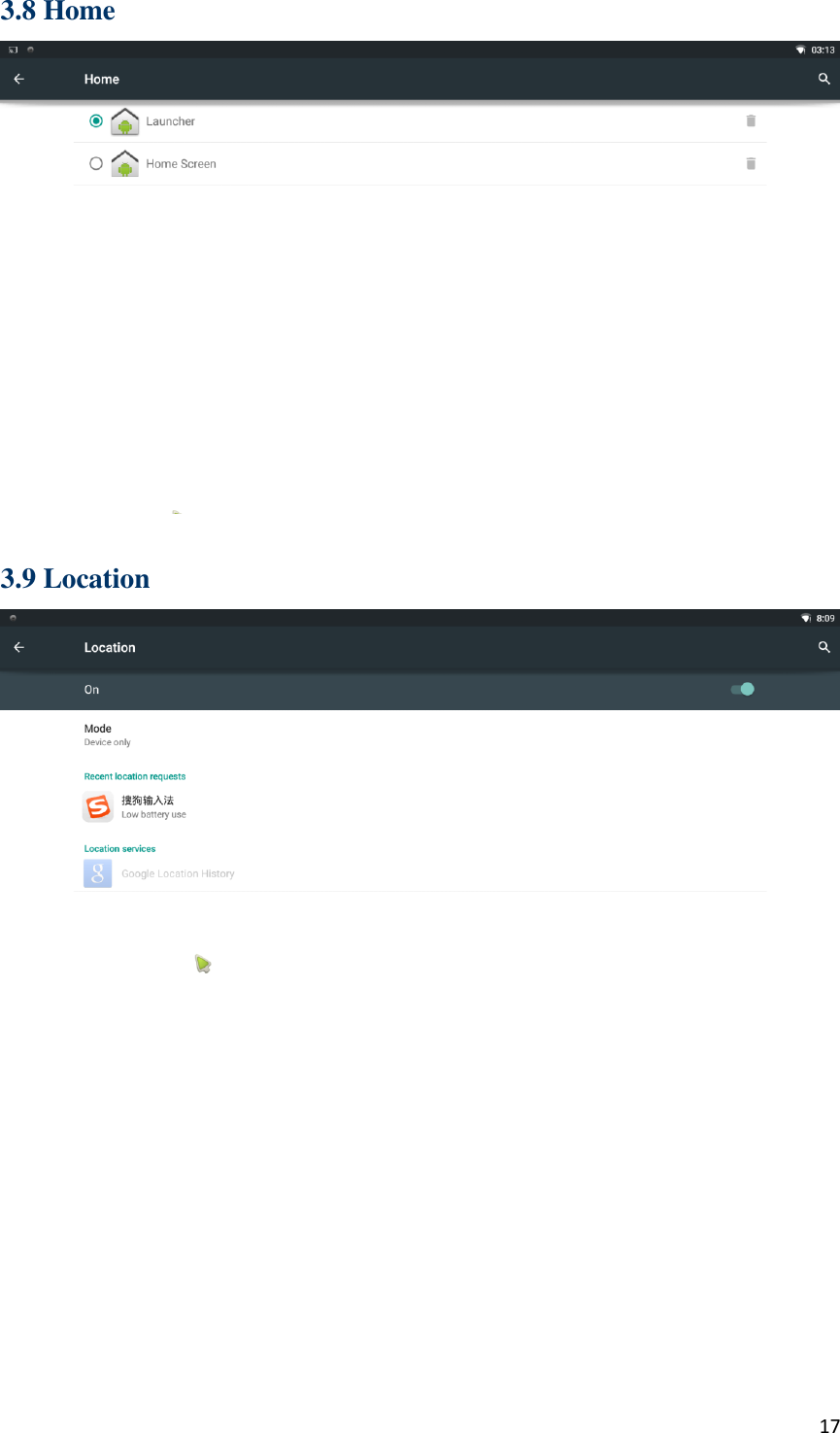  17 3.8 Home   3.9 Location           
