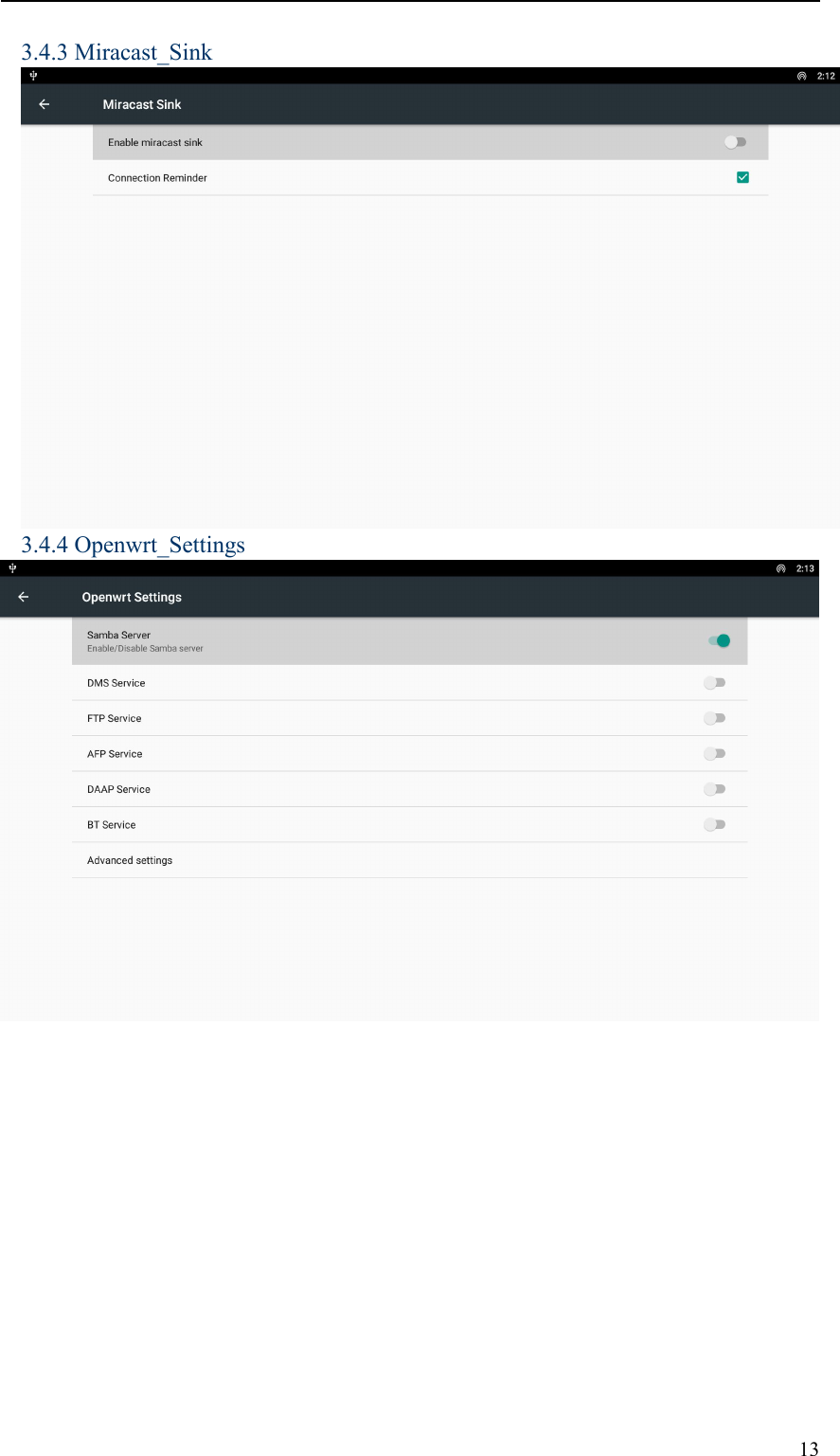 133.4.3 Miracast_Sink3.4.4 Openwrt_Settings
