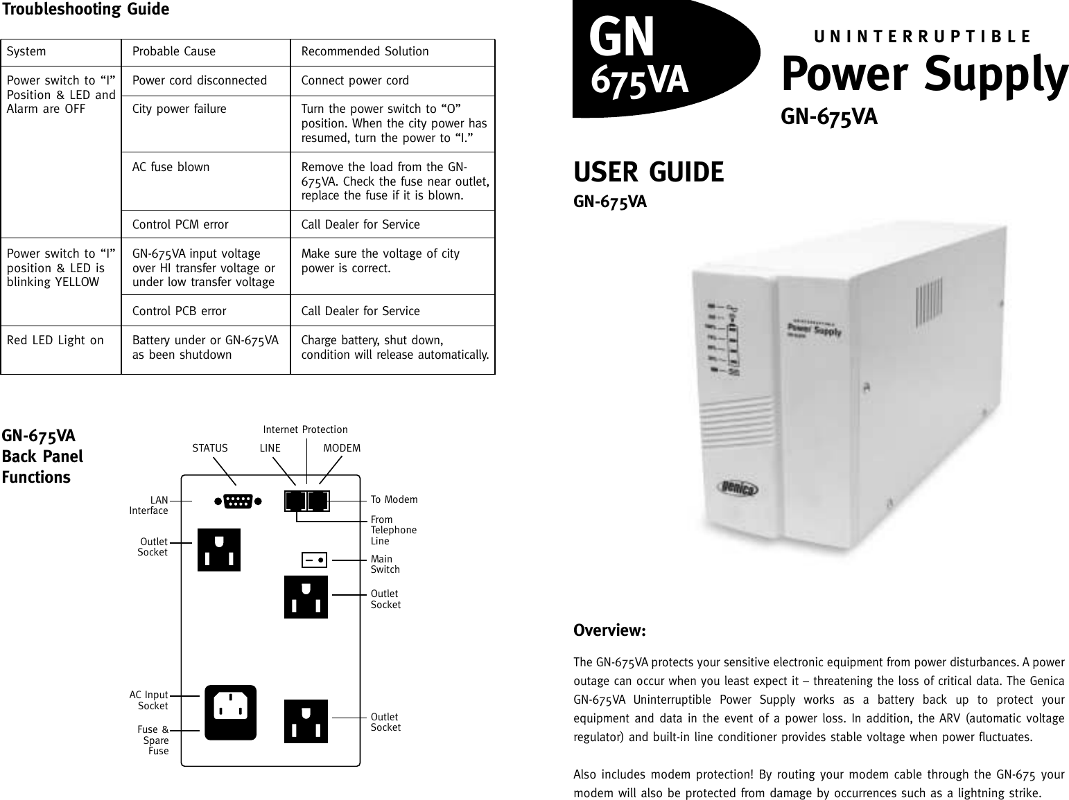 Page 1 of 2 - Genica Genica-Gn-675Va-Users-Manual-  Genica-gn-675va-users-manual