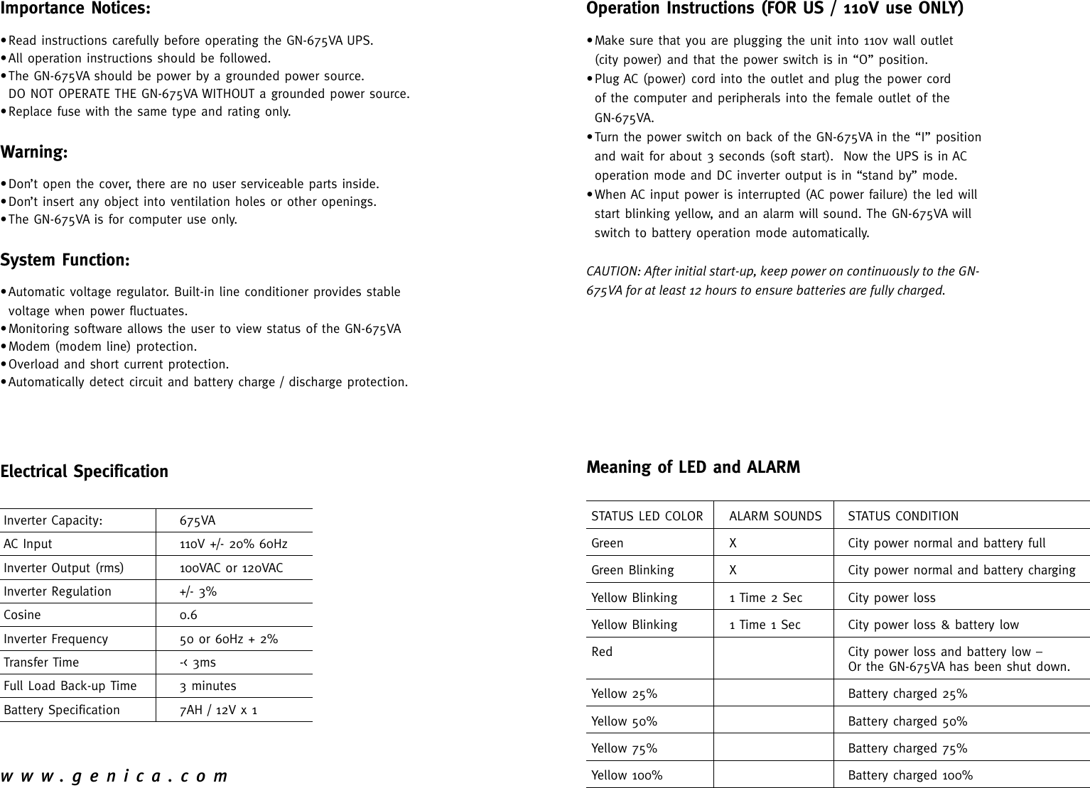 Page 2 of 2 - Genica Genica-Gn-675Va-Users-Manual-  Genica-gn-675va-users-manual