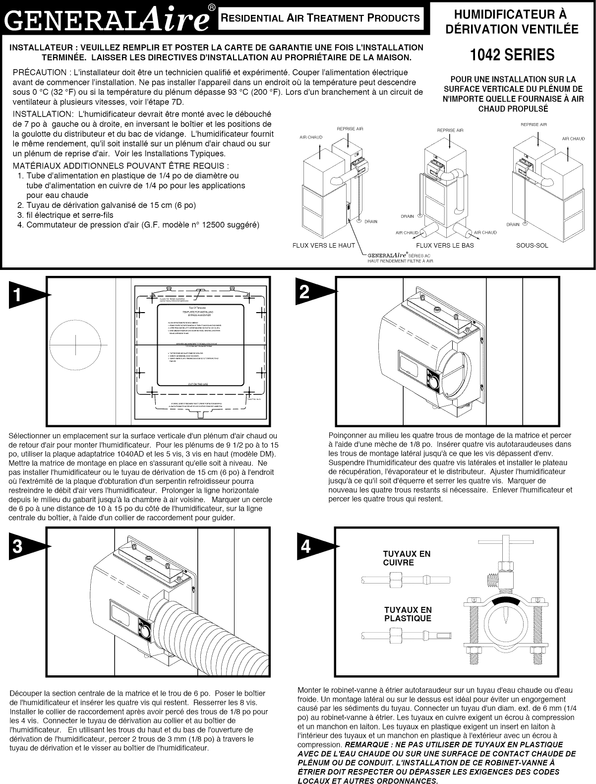 Page 3 of 8 - Genie 1042 User Manual  GENERALAIRE HUMIDIFIER - Manuals And Guides L1002553