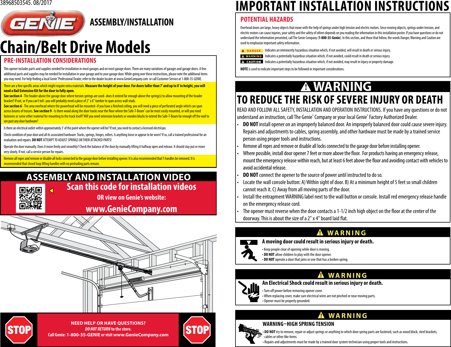 Page 1 of 8 - Genie  Assembly-installation 750-500 Printer-friendly Eng