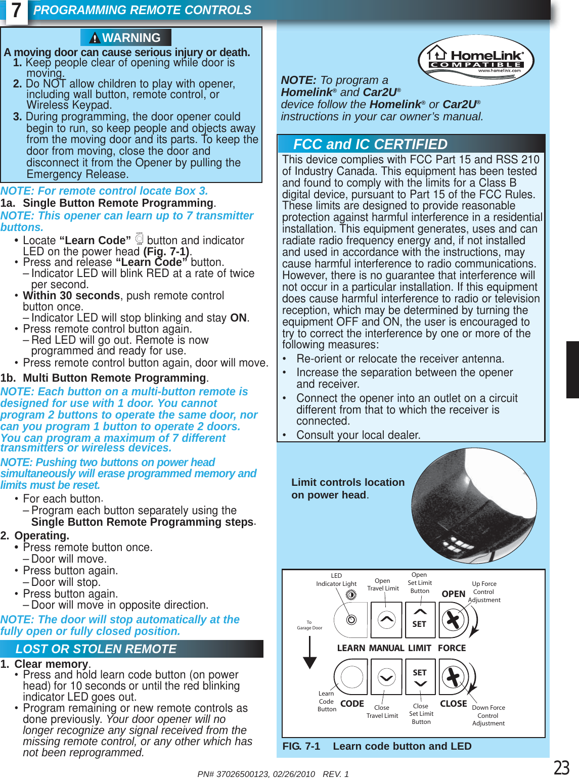 Genie TRI 800N Retail 9 01 09 5 Secs Rhine Remote Programming Instructions