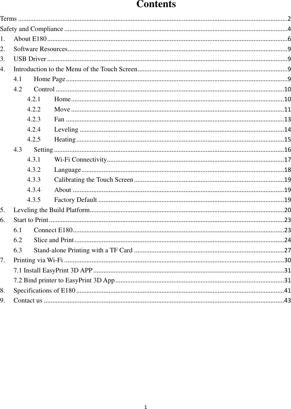 Page 2 of Getech Technology E180 Geeetech 3D printer User Manual 