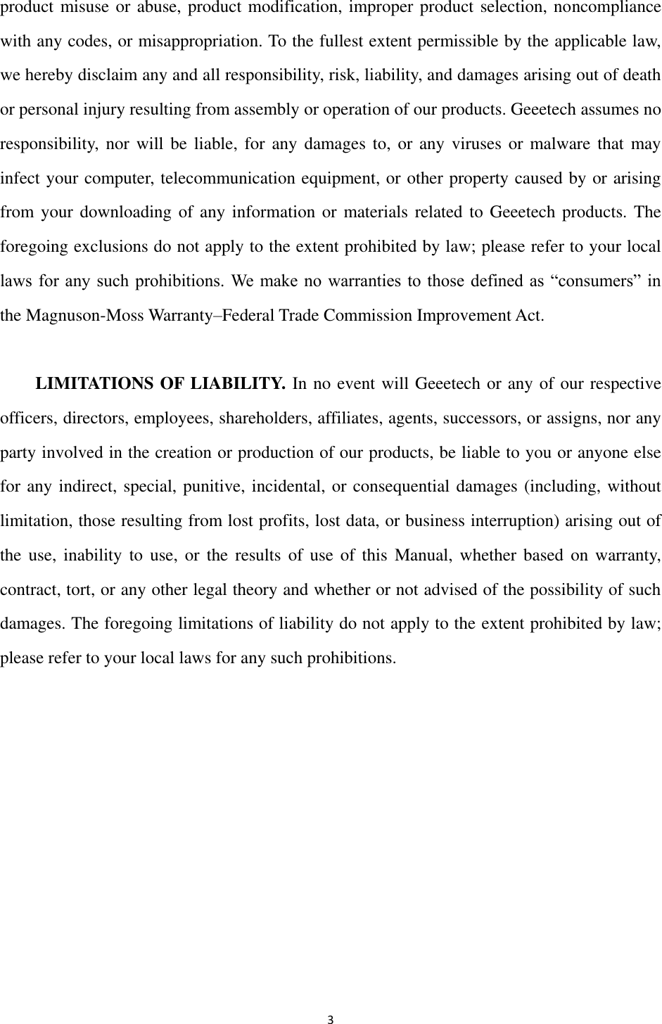 Page 4 of Getech Technology E180 Geeetech 3D printer User Manual 