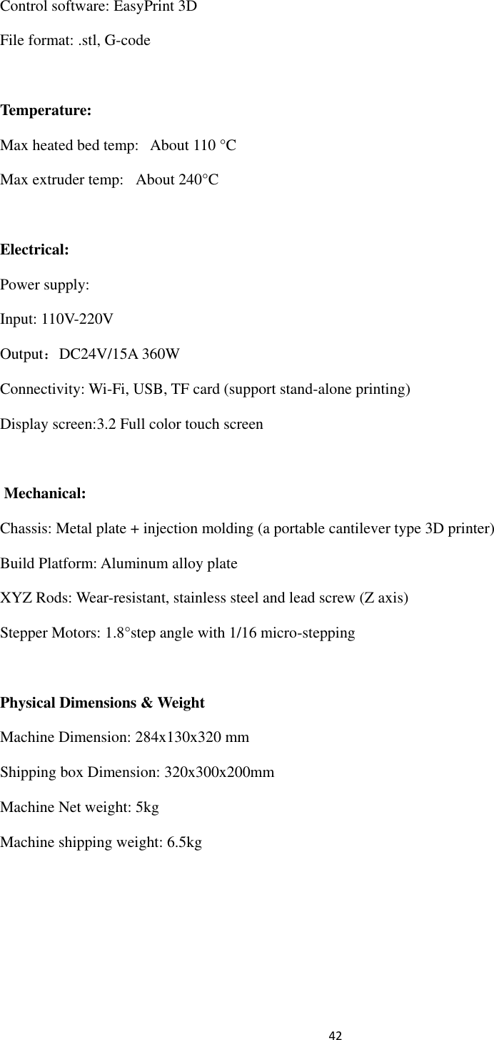 Page 43 of Getech Technology E180 Geeetech 3D printer User Manual 