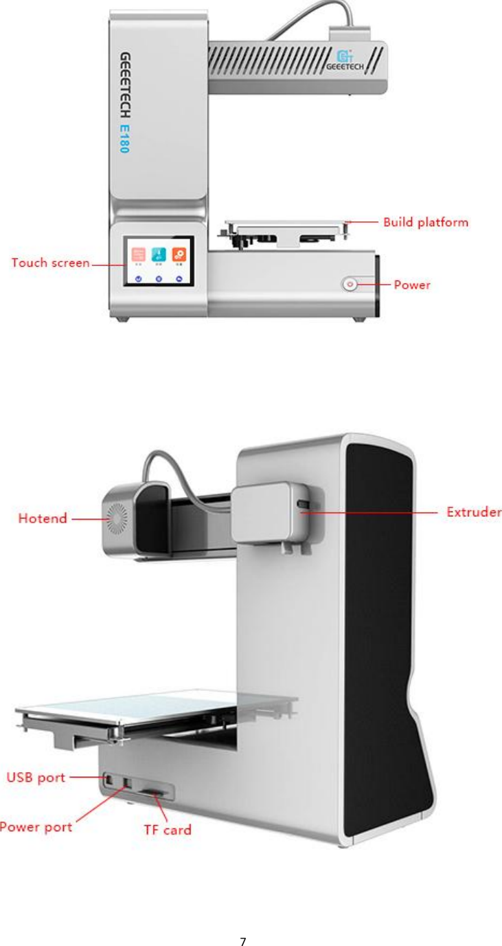 Page 8 of Getech Technology E180 Geeetech 3D printer User Manual 