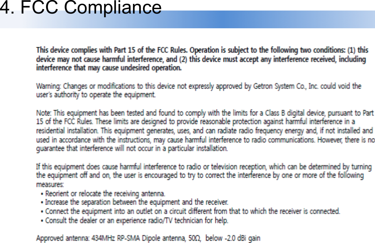 4. FCC Compliance 