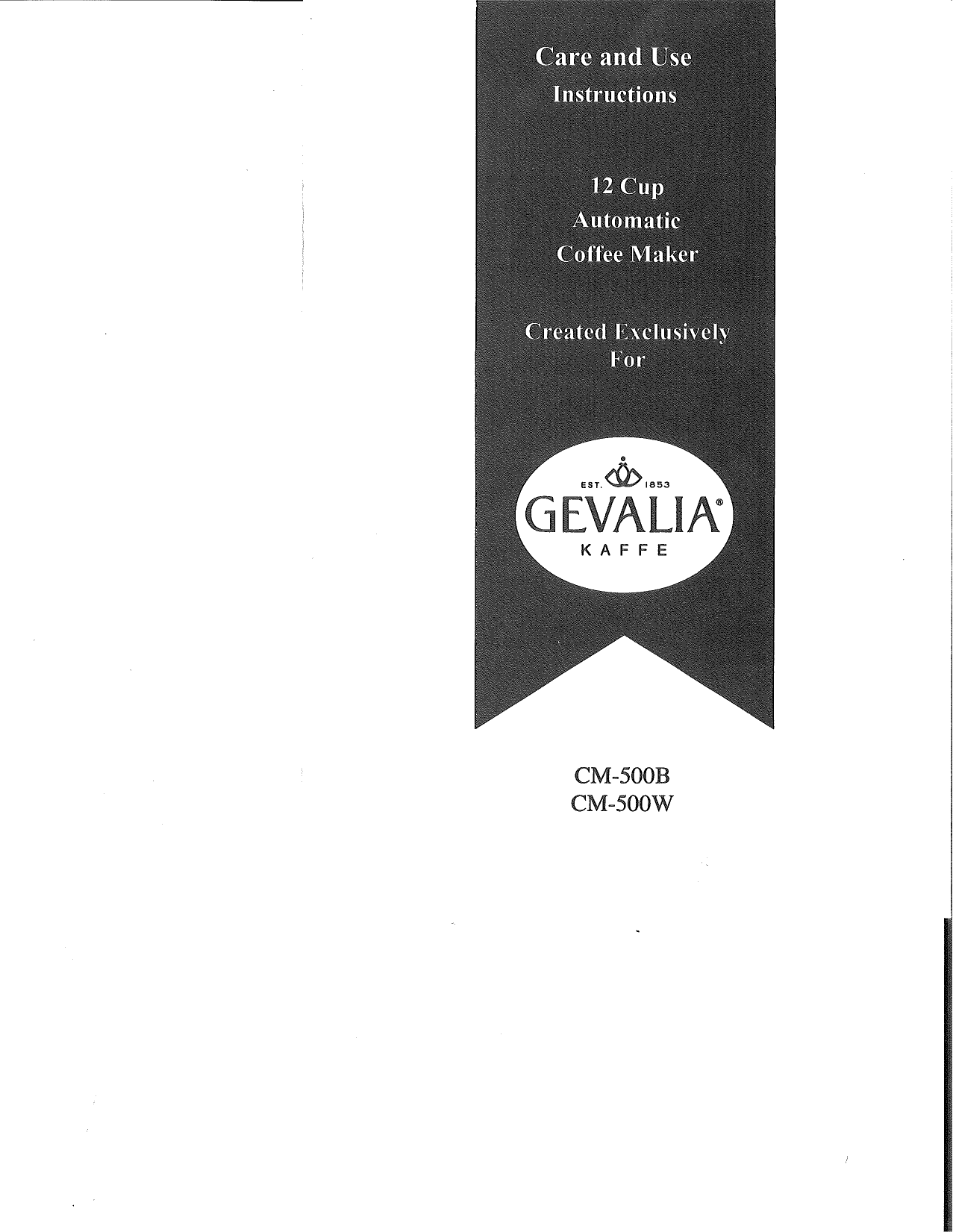 Page 1 of 6 - Gevalia Gevalia-Coffee-Maker-Cm500-Users-Manual-  Gevalia-coffee-maker-cm500-users-manual