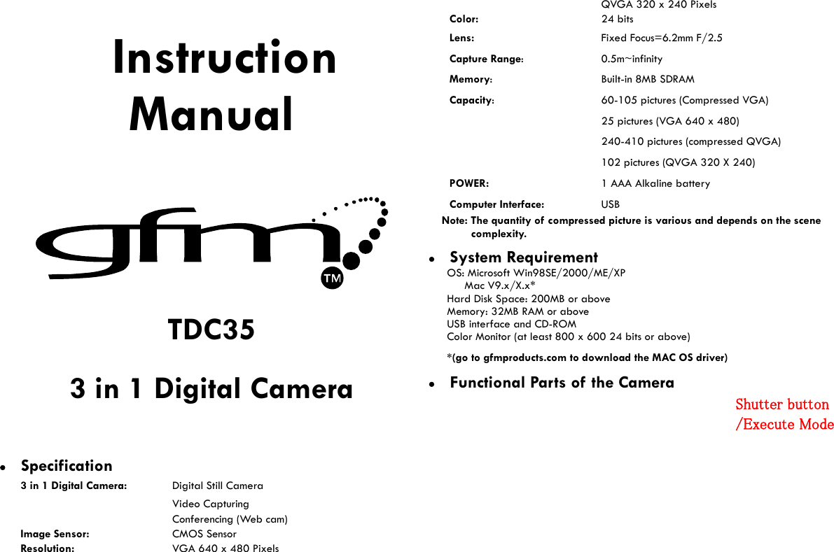 Page 2 of 11 - Gfm Gfm-Tdc-35-Instruction-Manual AM-D35C-AGB-GFM