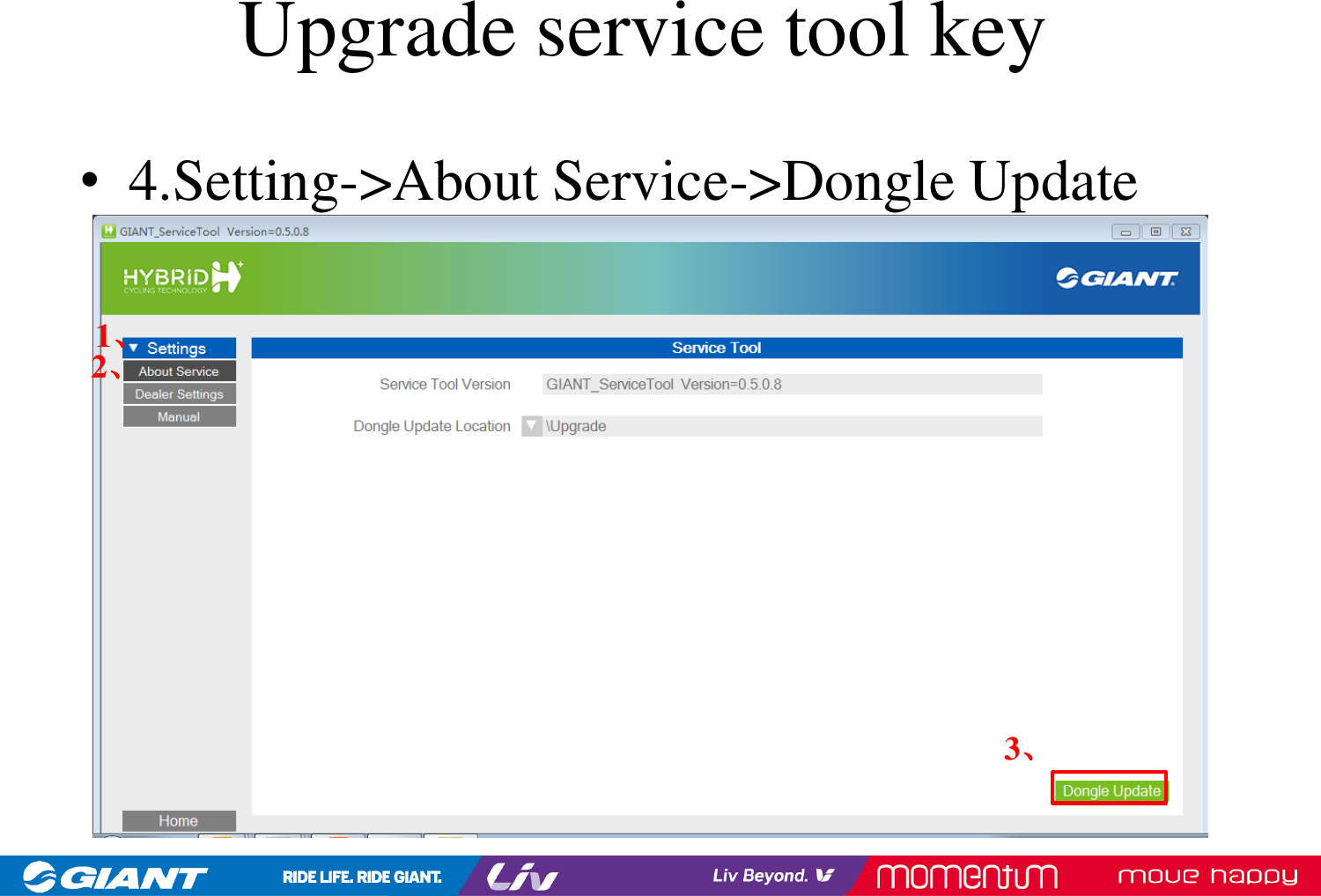 Giant Electric Vehicle SERVICETOOLKEY Service Tool Key User Manual 1