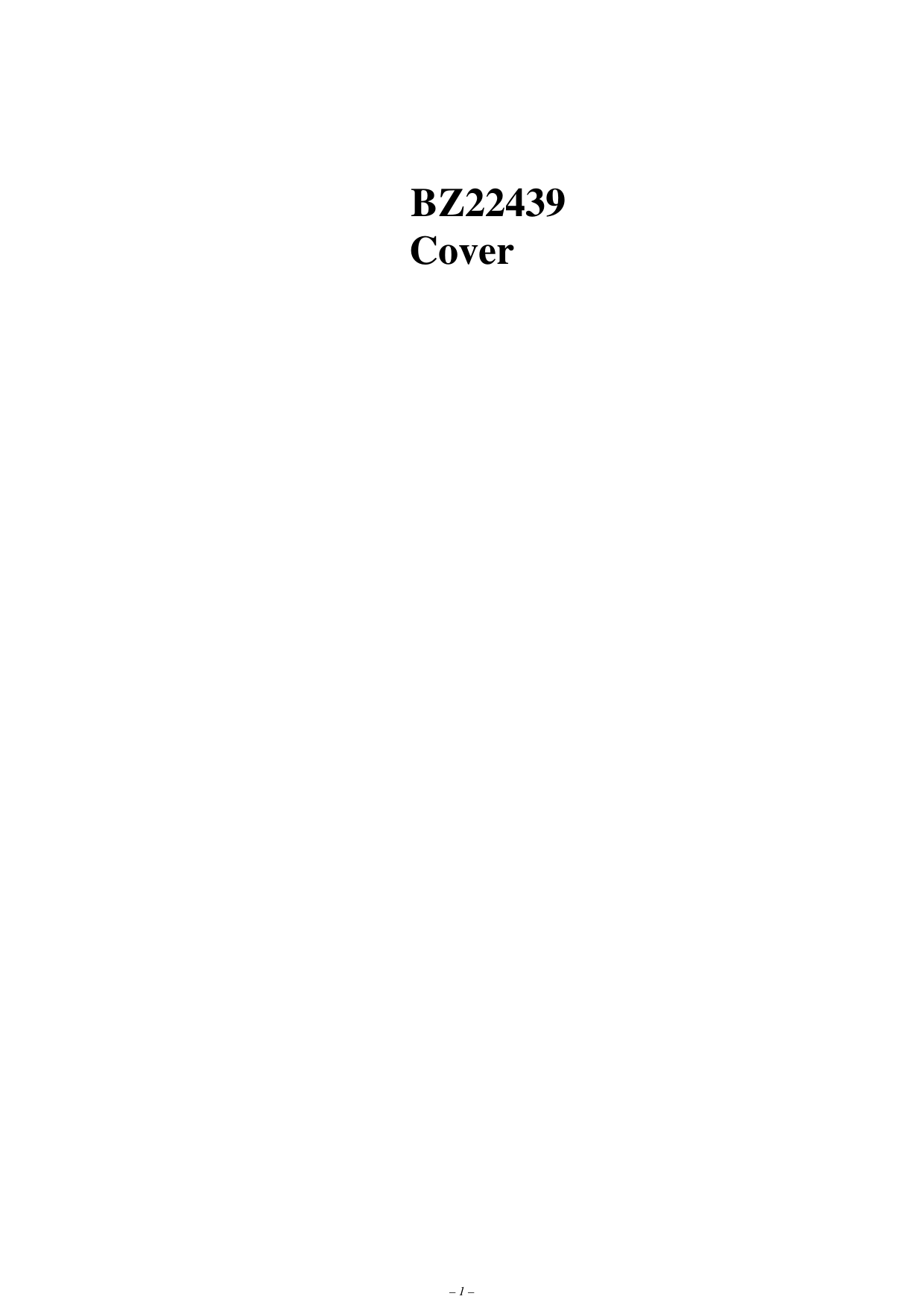 – 1 –         BZ22439 Cover    